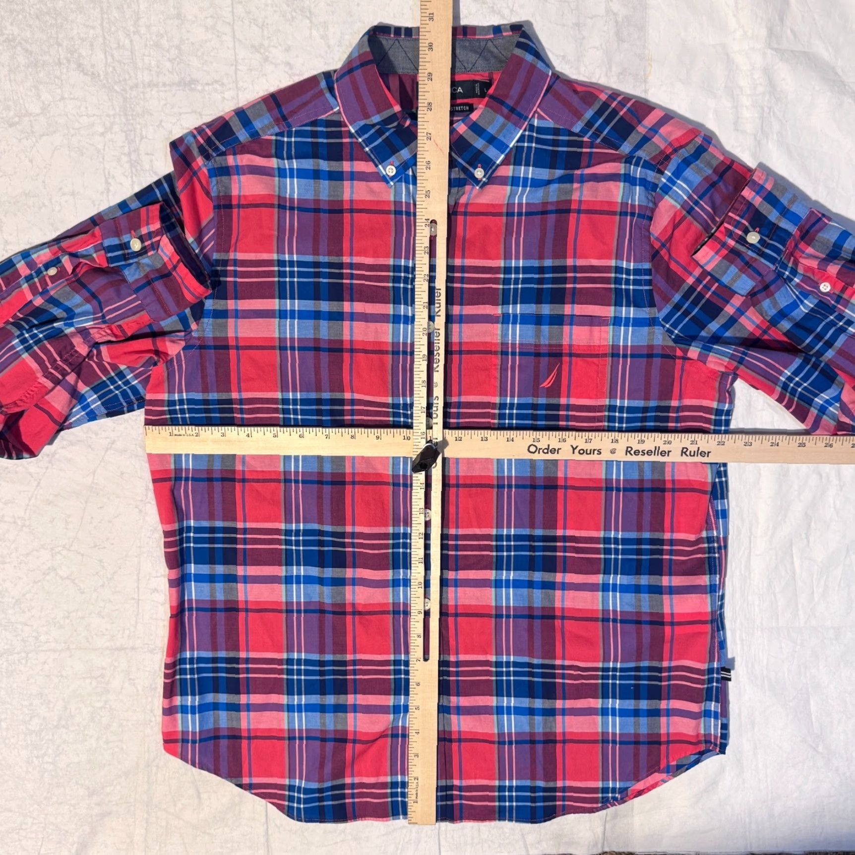 Nautica Nautica Shirt Long Sleeve Plaid Button-Down - Multicolor - L - Regular Fit - Classic Logo Shirt (Men) - 2 Pack Size US L / EU 52-54 / 3 - 4 Thumbnail