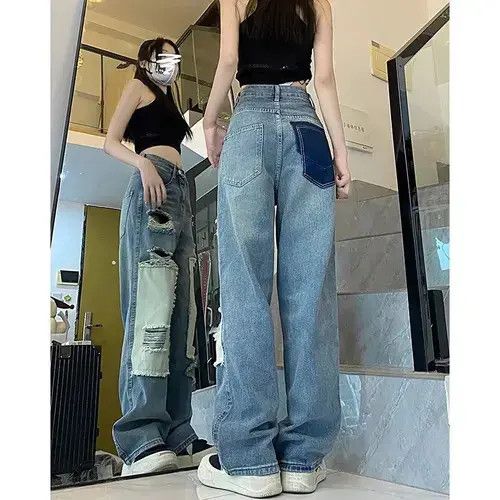 Japanese Brand × Vintage Streetwear Straight Blue Pants Size 36" / US 14 / IT 50 - 2 Thumbnail