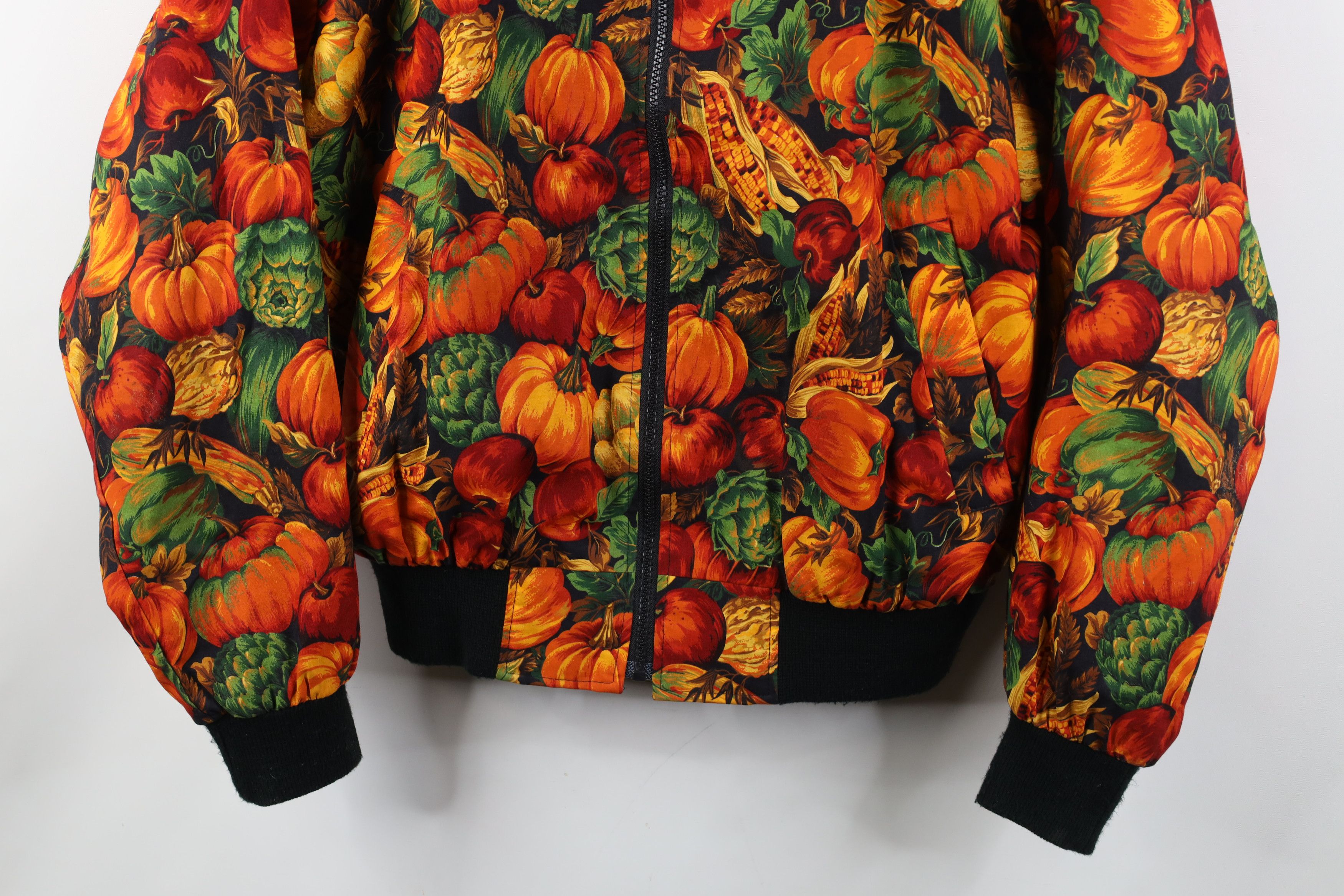 Vintage Vintage 90s Streetwear Pumpkin Corn Full Zip Bomber Jacket Size ONE SIZE - 3 Thumbnail