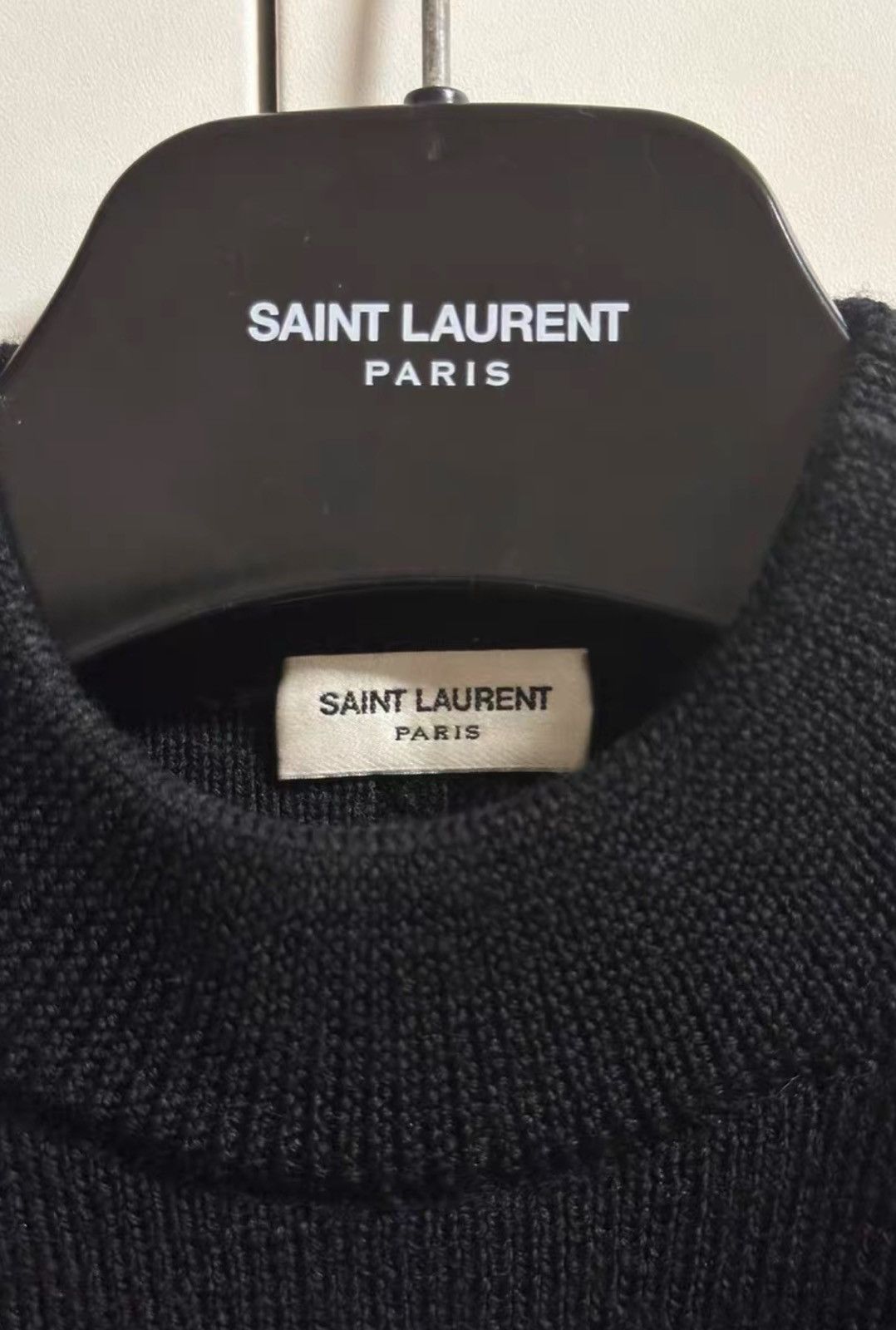 Saint Laurent Paris Saint Laurent 2016FW Black Striped Shoulder Button Wool Knit Size US S / EU 44-46 / 1 - 5 Thumbnail