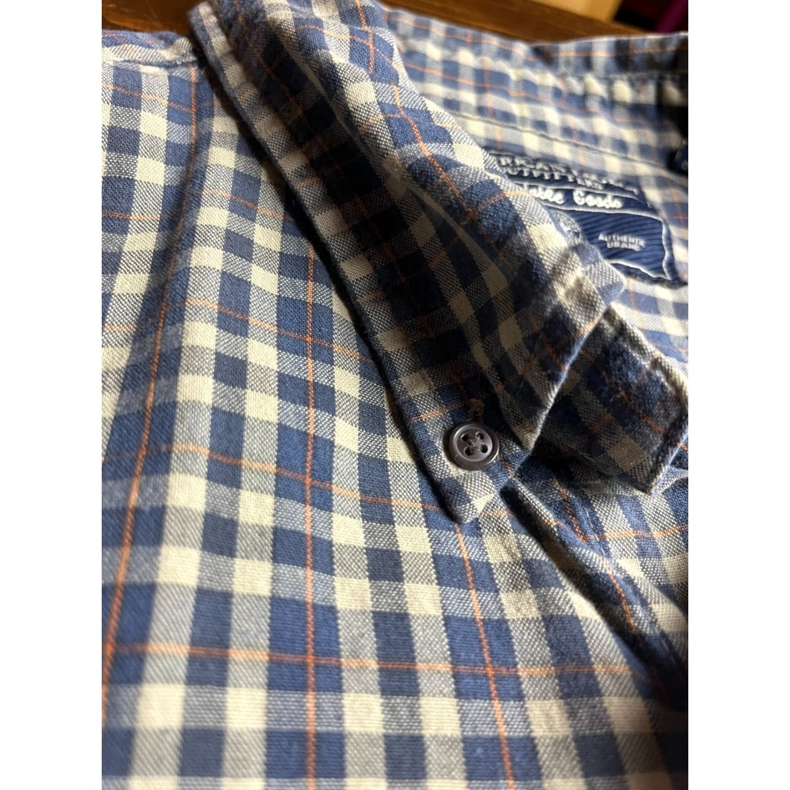 American Eagle Outfitters VINTAGE American Eagle Outfitters Shirt Mens XL Navy Blue Tan Orange Button Up Size US XL / EU 56 / 4 - 4 Thumbnail
