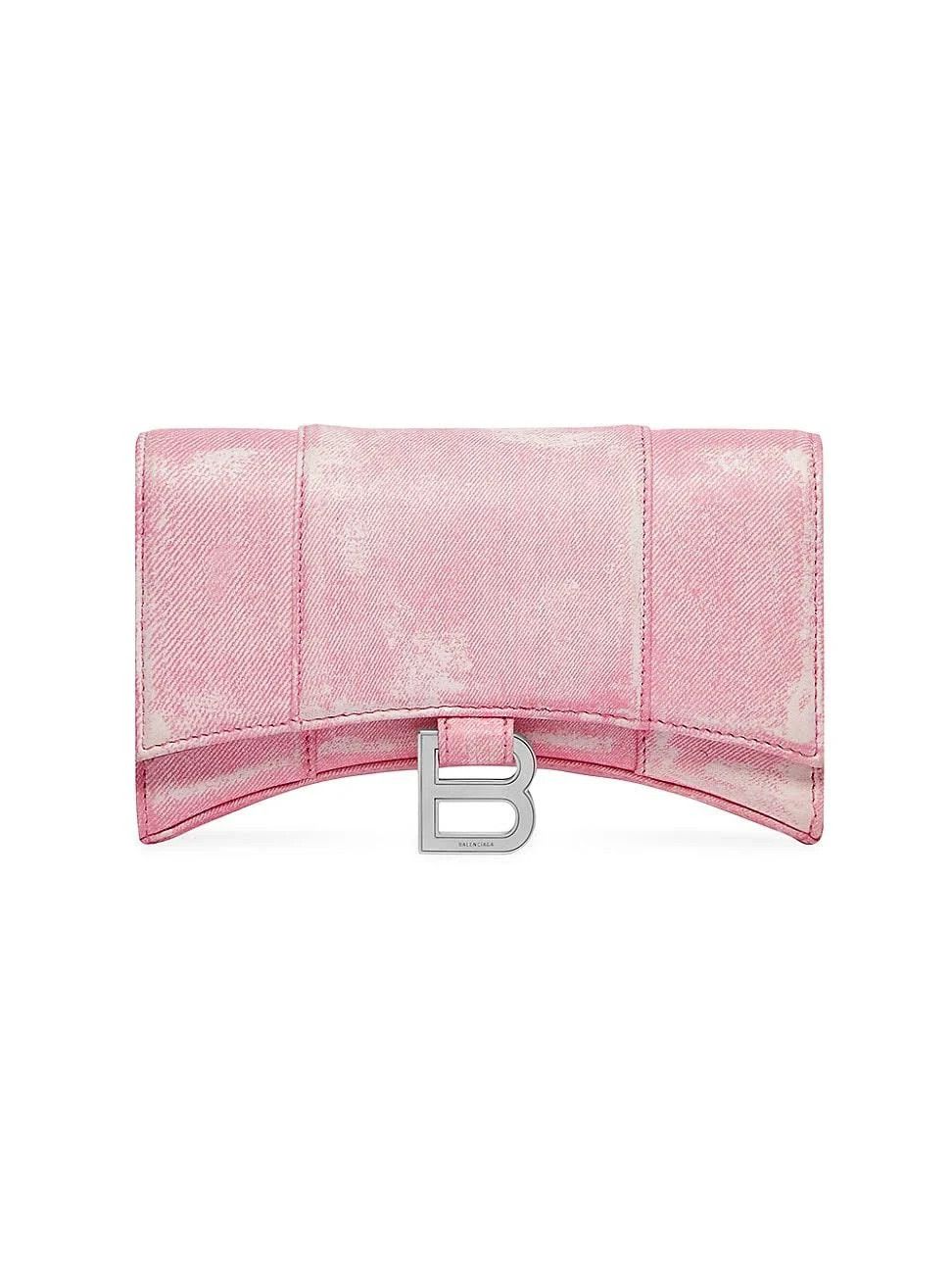 image of Balenciaga O1Srvl11E0324 Size: Os Hourglass Wallet In Pink, Women's