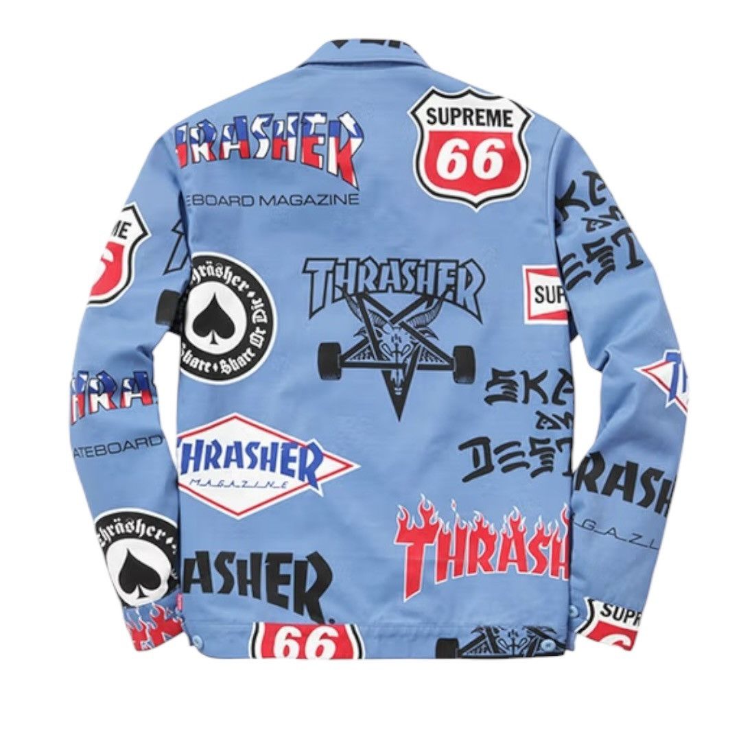 Supreme × Thrasher SS2016 Supreme Thrasher Work Zip Up Jacket Blue Size US L / EU 52-54 / 3 - 10 Thumbnail