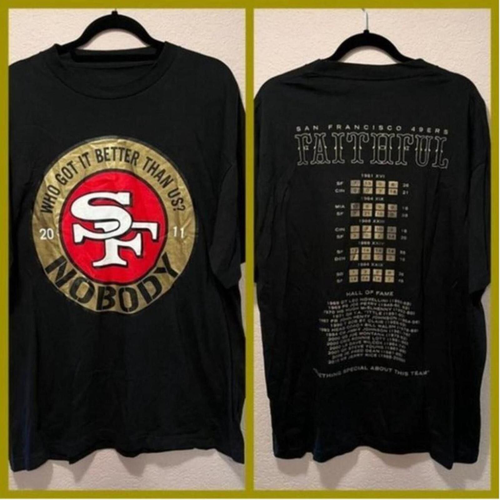 Other San Francisco 49ers Faithful Black Graphic T-Shirt 2011 Size ONE SIZE - 1 Thumbnail