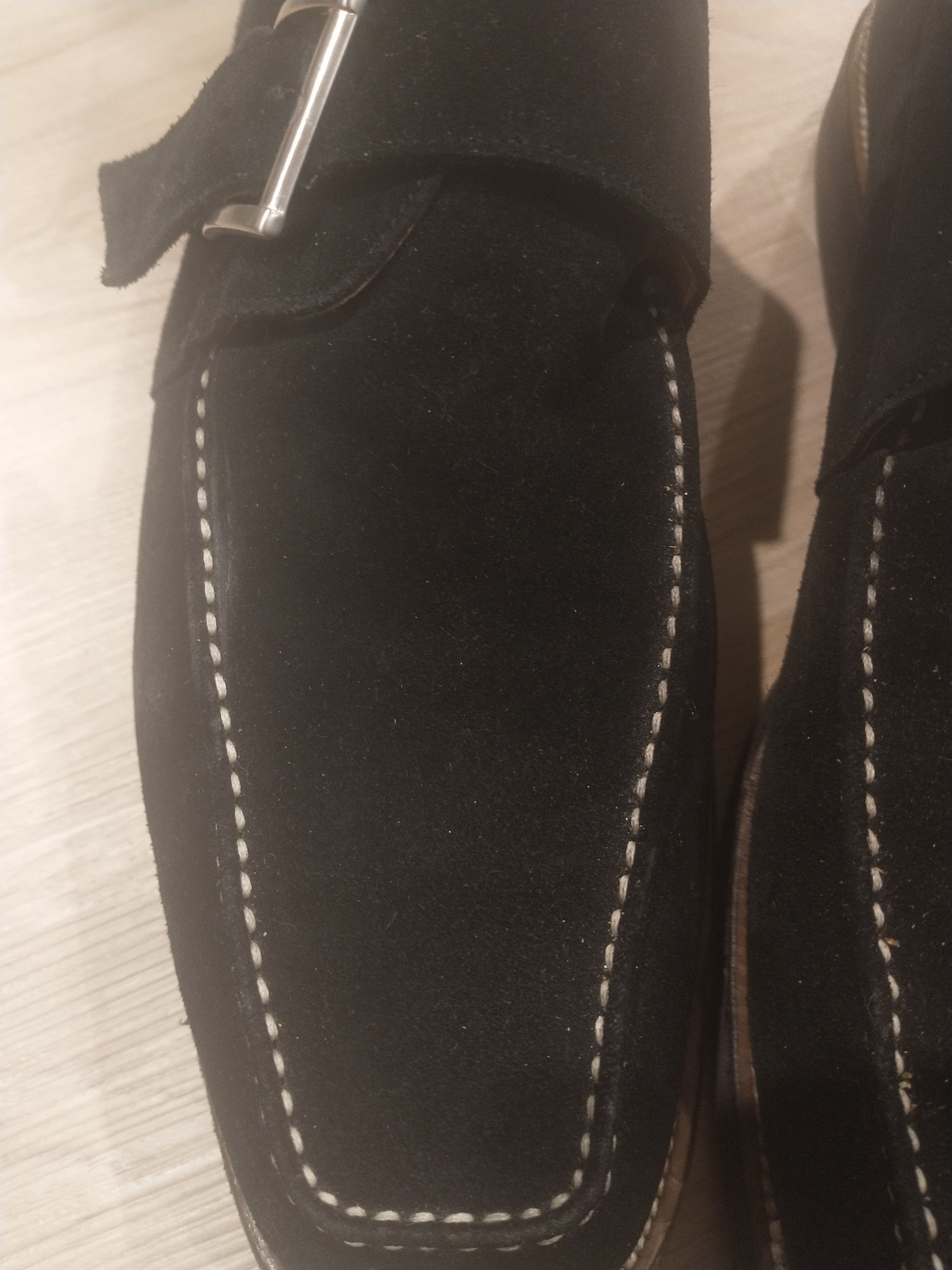 Sutor Mantellassi Suede leather shoes with interesting buckle Size US 12 / EU 45 - 9 Thumbnail