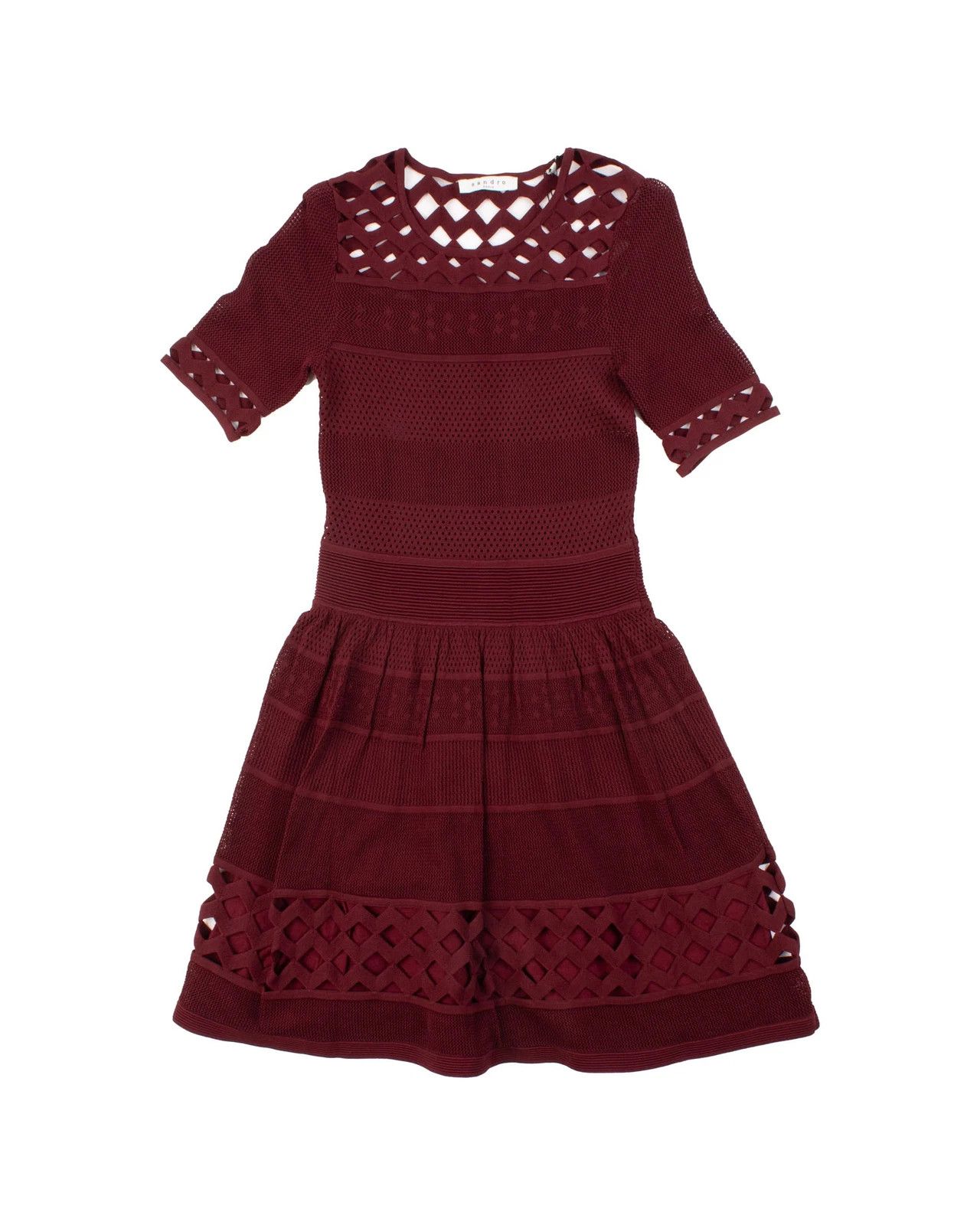 Sandro Women's Sandro Paris Bordeaux Knit Cut-Out Dress Size L Size L / US 10 / IT 46 - 1 Thumbnail