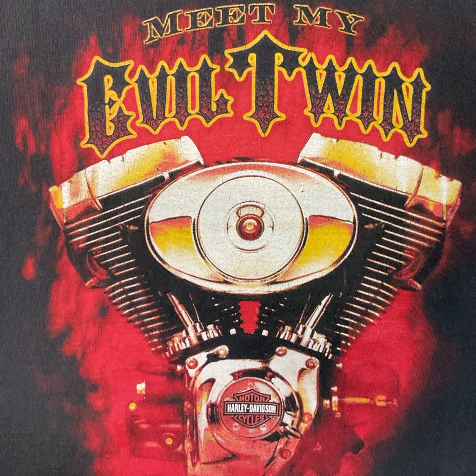 Harley Davidson 2000s Harley Davidson “Meet My Twin” Graphic T-Shirt Size US XL / EU 56 / 4 - 7 Thumbnail