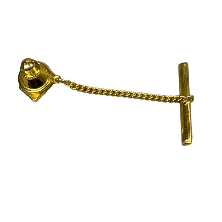 Other Vintage Gold Tone Diagonal Striped Rectangle Tie Tack Size ONE SIZE - 4 Thumbnail