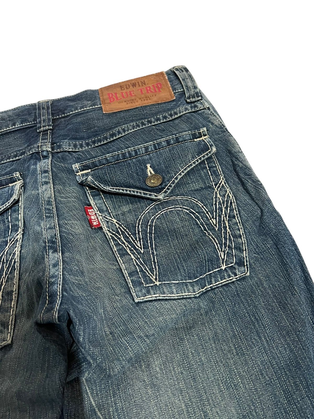 Edwin × If Six Was Nine × Japanese Brand 🌈Twist Leg Vintage Edwin Blue Trip Mud Wash Jean Japan Size US 30 / EU 46 - 10 Thumbnail