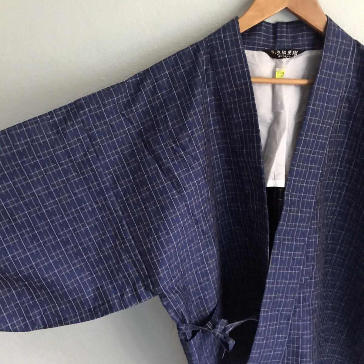 Japanese Brand Vintage kimono over stripes plaid flying coat string closure Size US XL / EU 56 / 4 - 5 Thumbnail