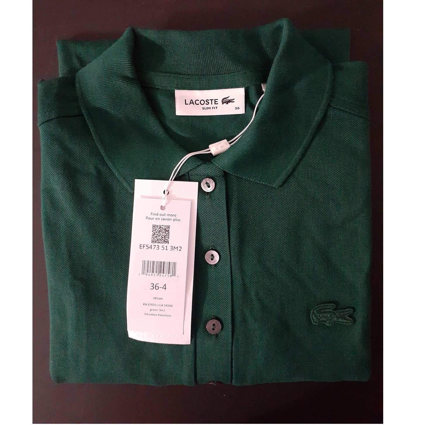 Lacoste Lacoste Short Sleeve Slim Fit Stretch Polo Dress Green 4 Size S / US 4 / IT 40 - 3 Thumbnail