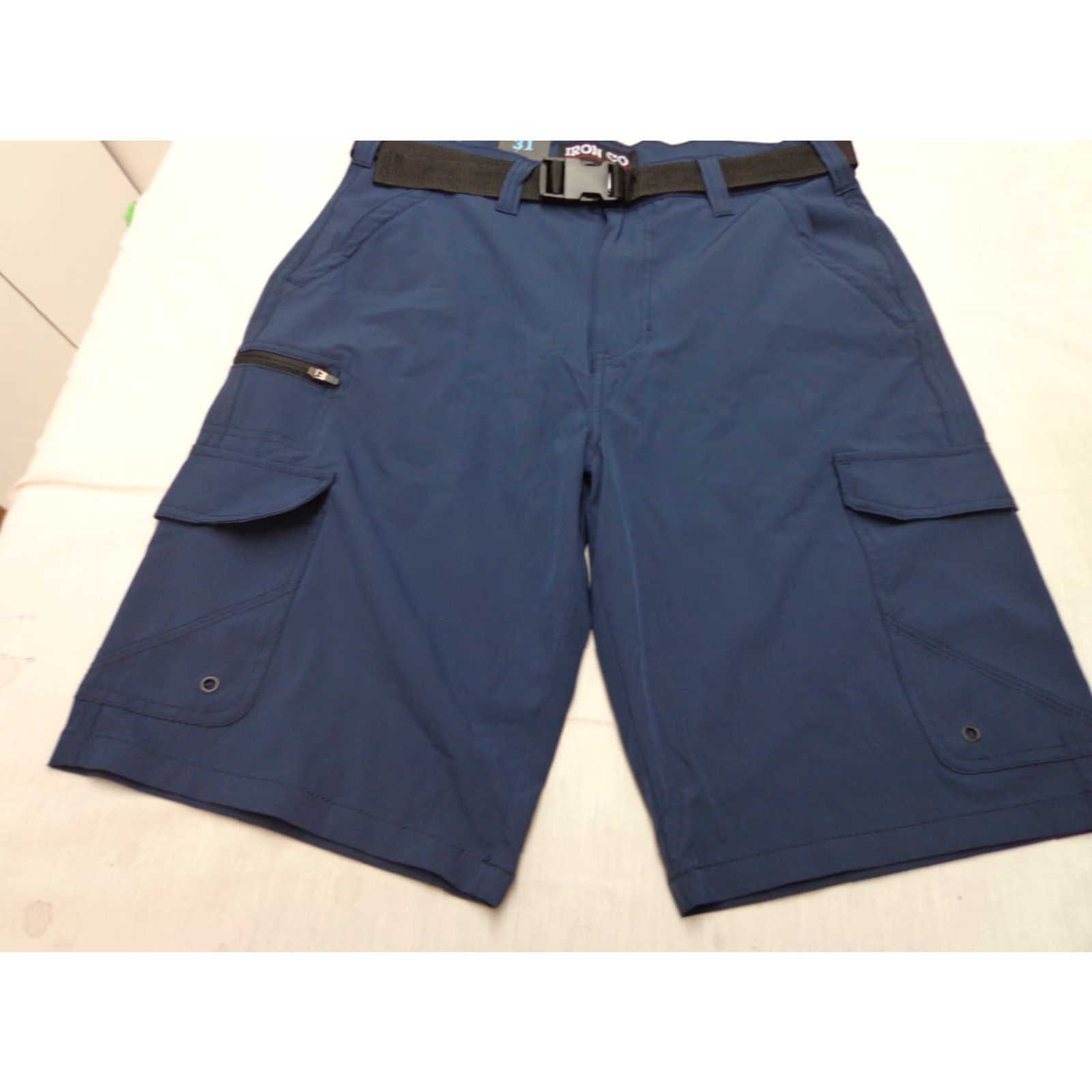 Vintage IRON CO. Hybrid Shorts Belted Varsity Blue 31 NEW Men Regular Blue 92% Polyester 8% Spandex Belted Hybrid Shorts Iron Co. Size US 31 - 5 Thumbnail