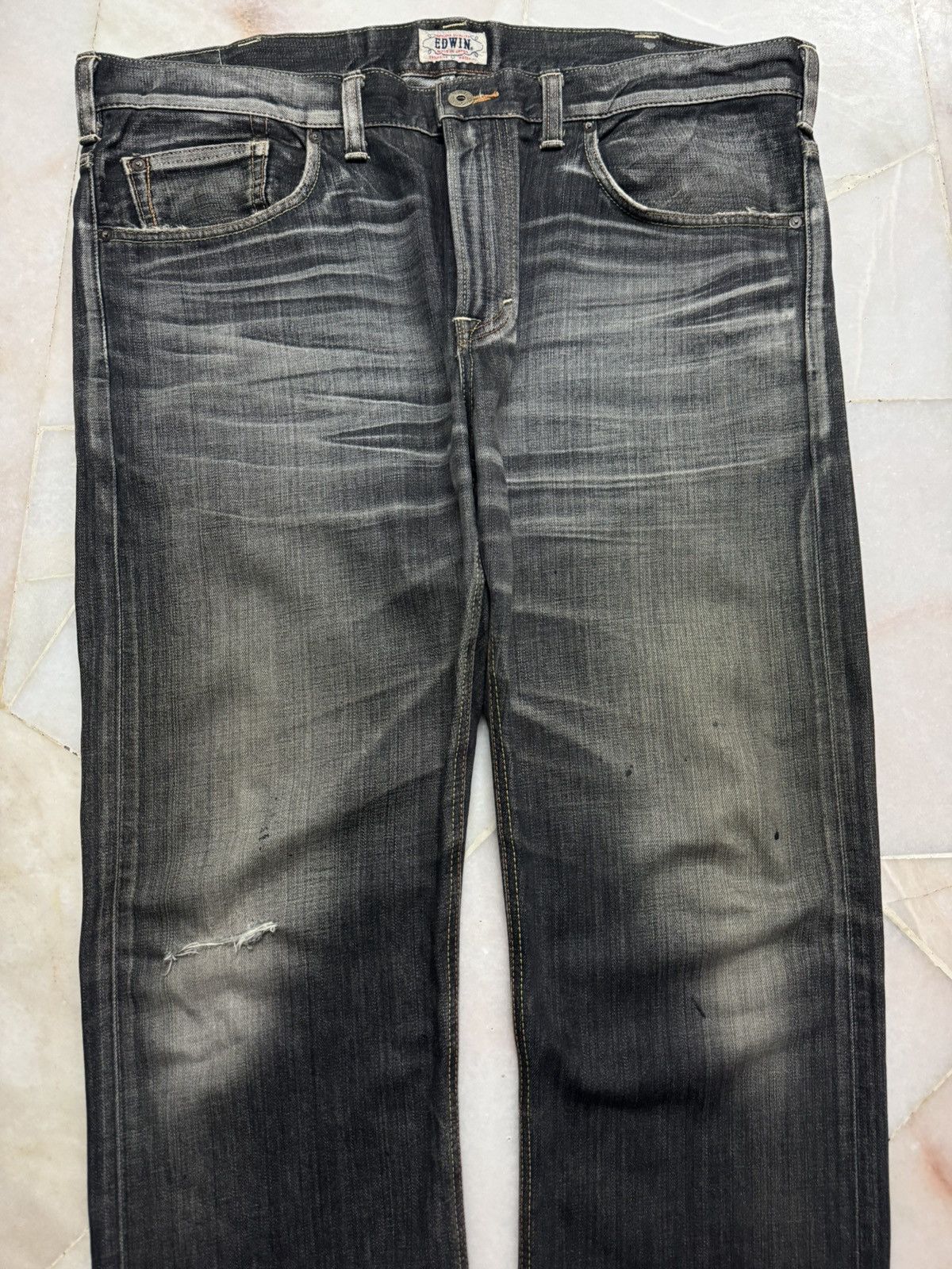 Edwin BIG SIZE💥INSANE EDWIN MADE IN JAPAN MUDWASH WHSIKER DISTRES Size US 42 / EU 58 - 7 Thumbnail