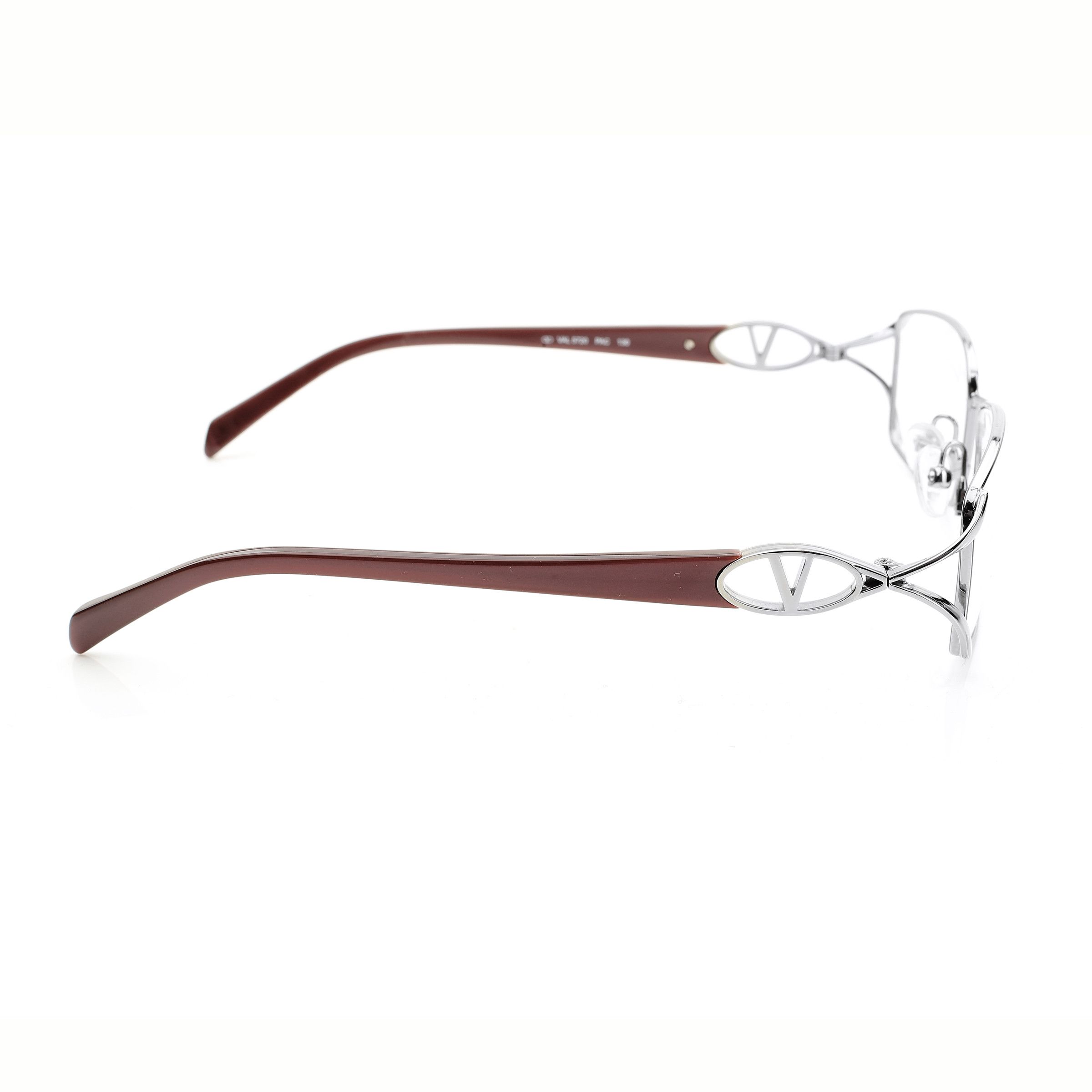 Valentino '90s Signature Brown Metal Rectangular Glasses
