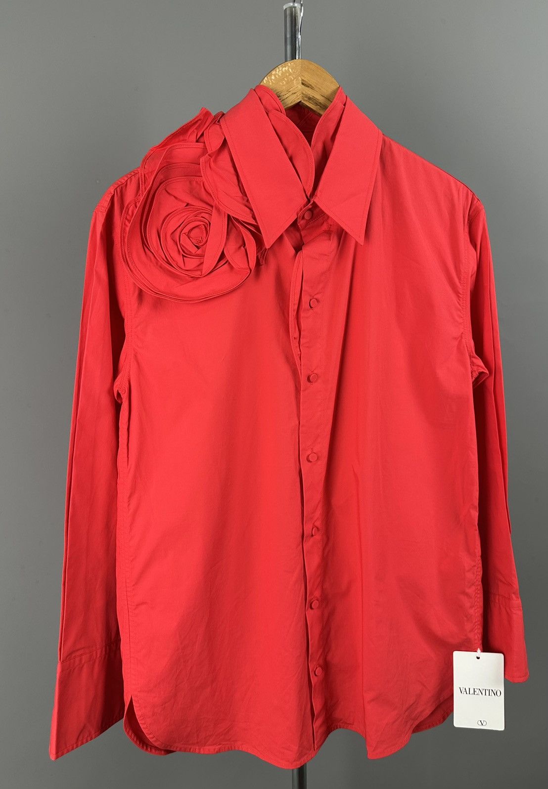 Valentino Valentino - Floral Appliqué- Poplin Cotton Oversized shirt Size XS / US 0-2 / IT 36-38 - 6 Thumbnail