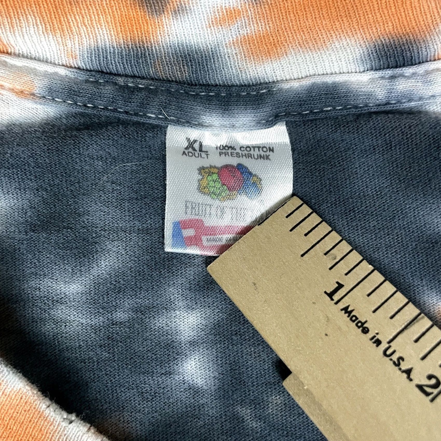 Fruit Of The Loom VINTAGE Fruit of the Loom T-Shirt Adult XL Orange Tie Dye 90s FOTL Swimming Distressed Vtg* Size US XL / EU 56 / 4 - 5 Thumbnail