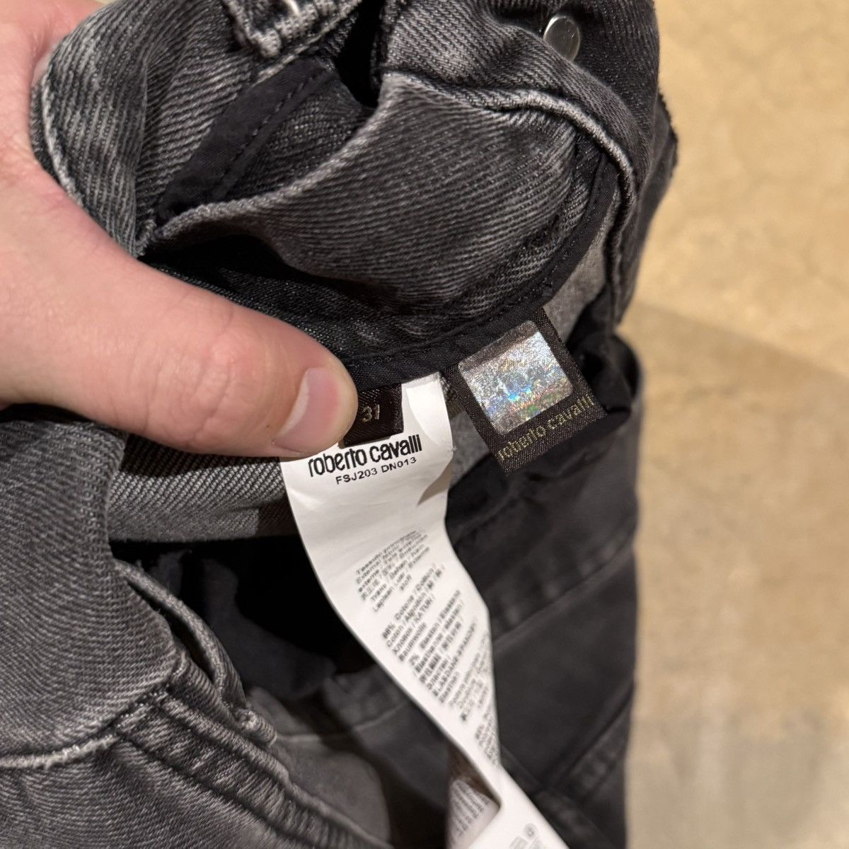 Roberto Cavalli Roberto Cavalli Faded Grey Logo Slim Cut Jeans ERD Grunge Size US 31 - 10 Thumbnail