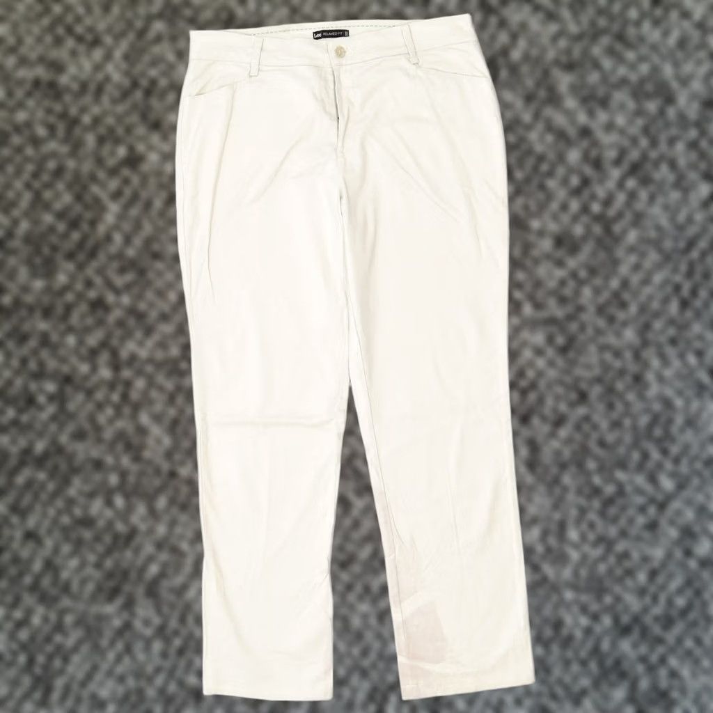 Lee LEE Womens Casual Trousers W38 L33 White Cotton Relaxed Fit Straight CC10 Size 26" / US 2 / IT 38 - 1 Thumbnail
