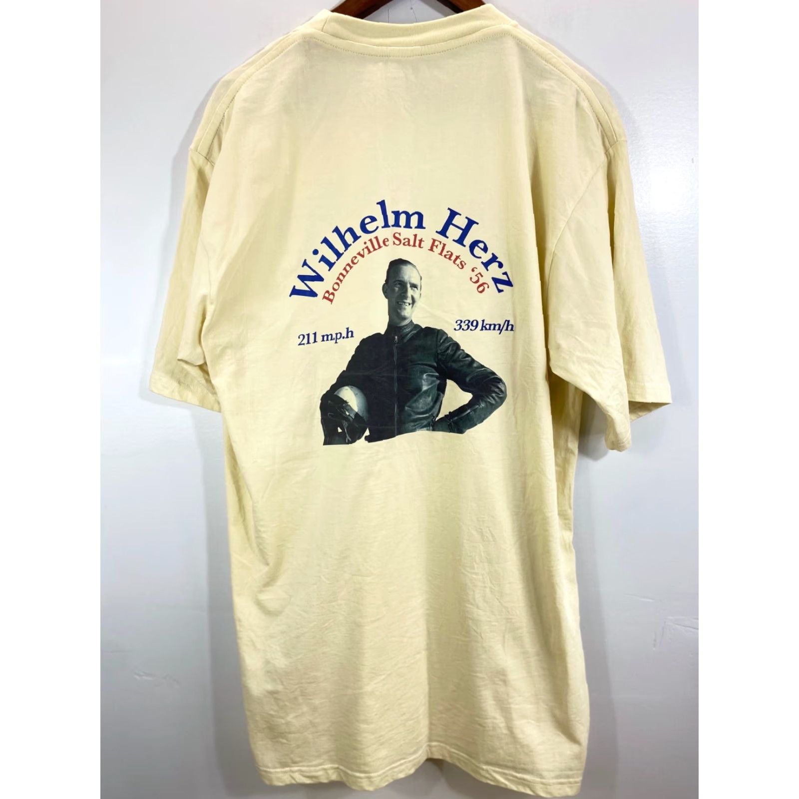 Forever 21 For Ever Premium T-Shirt Beige XL Men Crew Neck 1026 Racing Dad American Short Sleeve Premium Brand Shirt Mens Size US XL / EU 56 / 4 - 3 Thumbnail