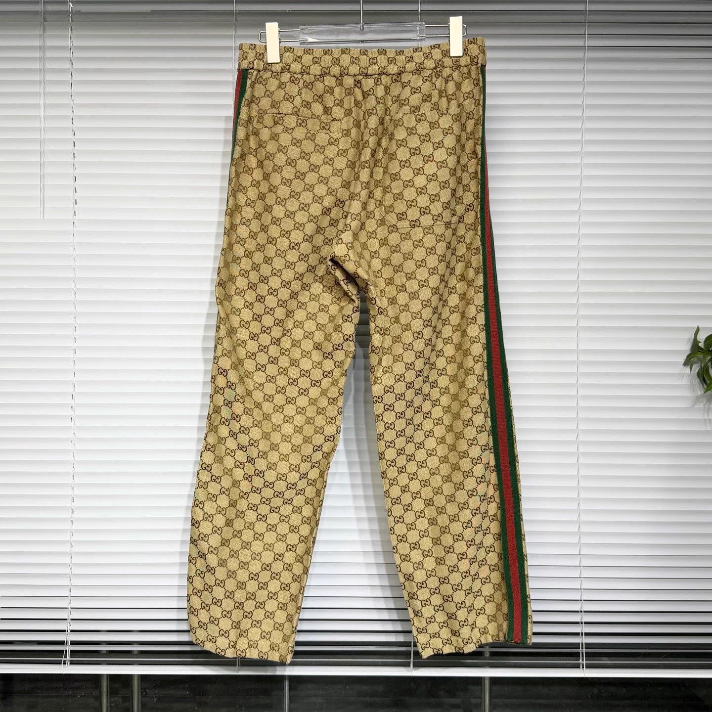 Gucci GUCCI GG Jacquard Linen Blend Trousers Brown 48 Size US 32 / EU 48 - 2 Thumbnail