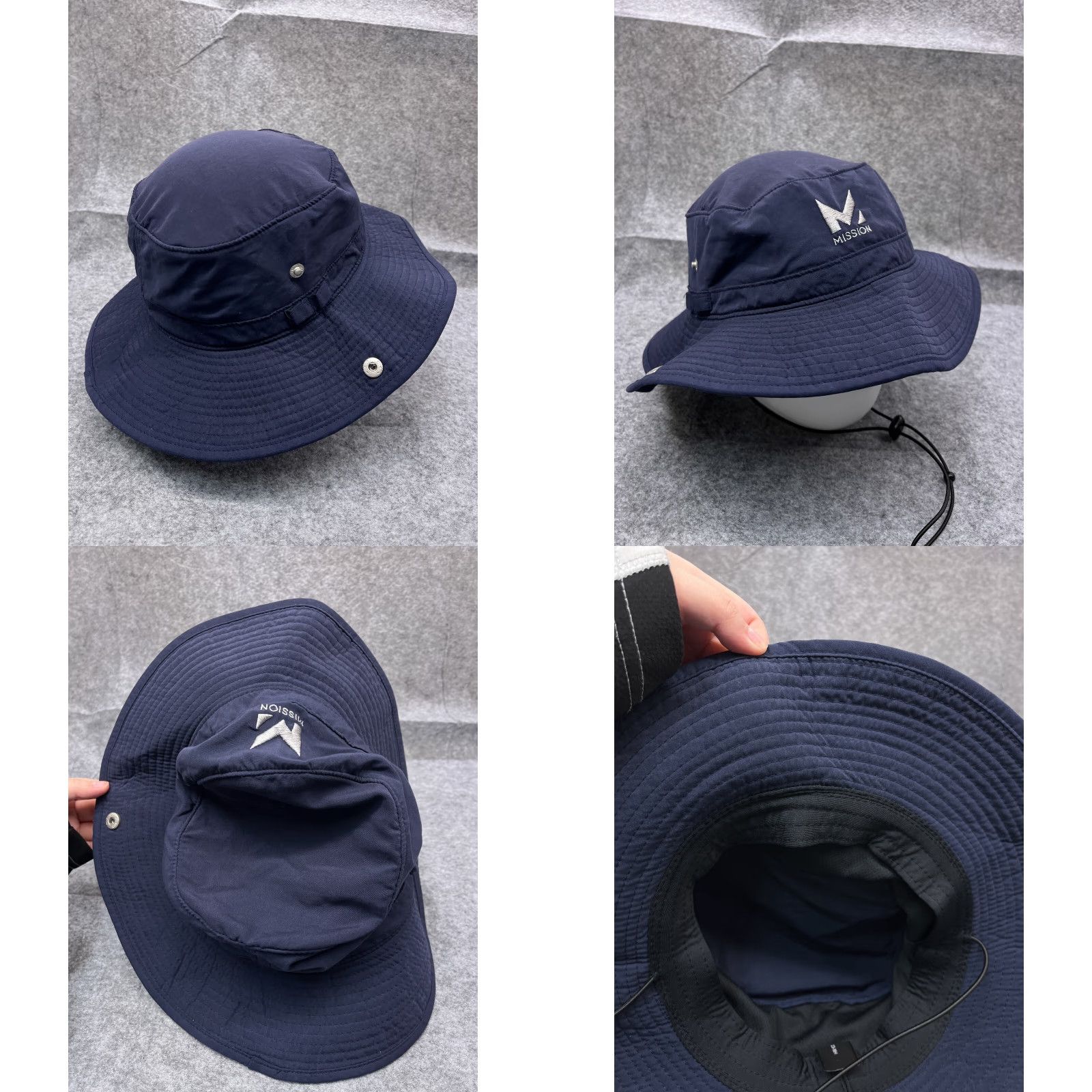 Commission Mission Bucket Hat Adult One Size Blue Camouflage Polyester Spandex Fish Hike Camp Size ONE SIZE - 8 Thumbnail