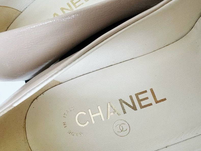 Chanel Chanel Beige Flats with Black Toe Cap -2505 Size US 6 / IT 36 - 3 Thumbnail