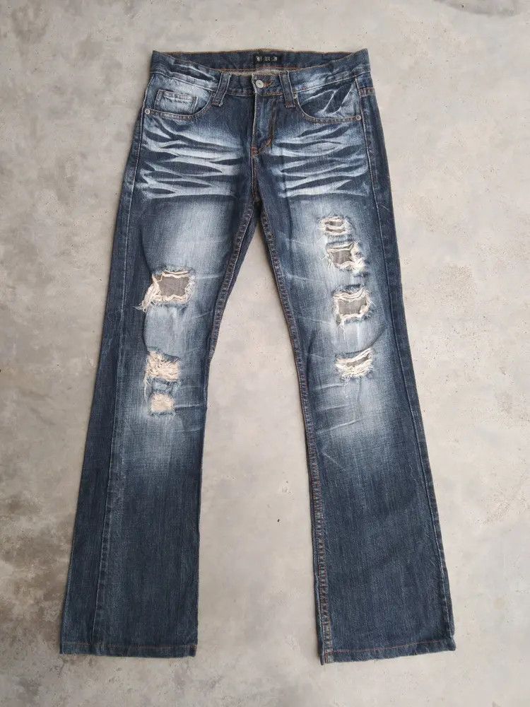 Jean Vintage K.H.J Boot Cut Distressed Jeans 30x31 Size US 30 / EU 46 - 1 Thumbnail