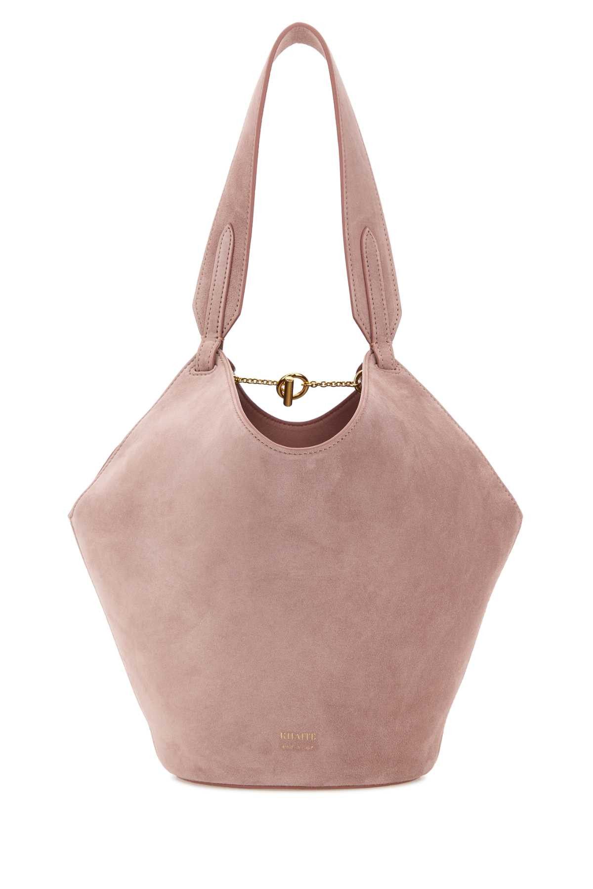 KHAITE Pink Suede Mini Lotus Shoulder Bag Size ONE SIZE - 1 Thumbnail
