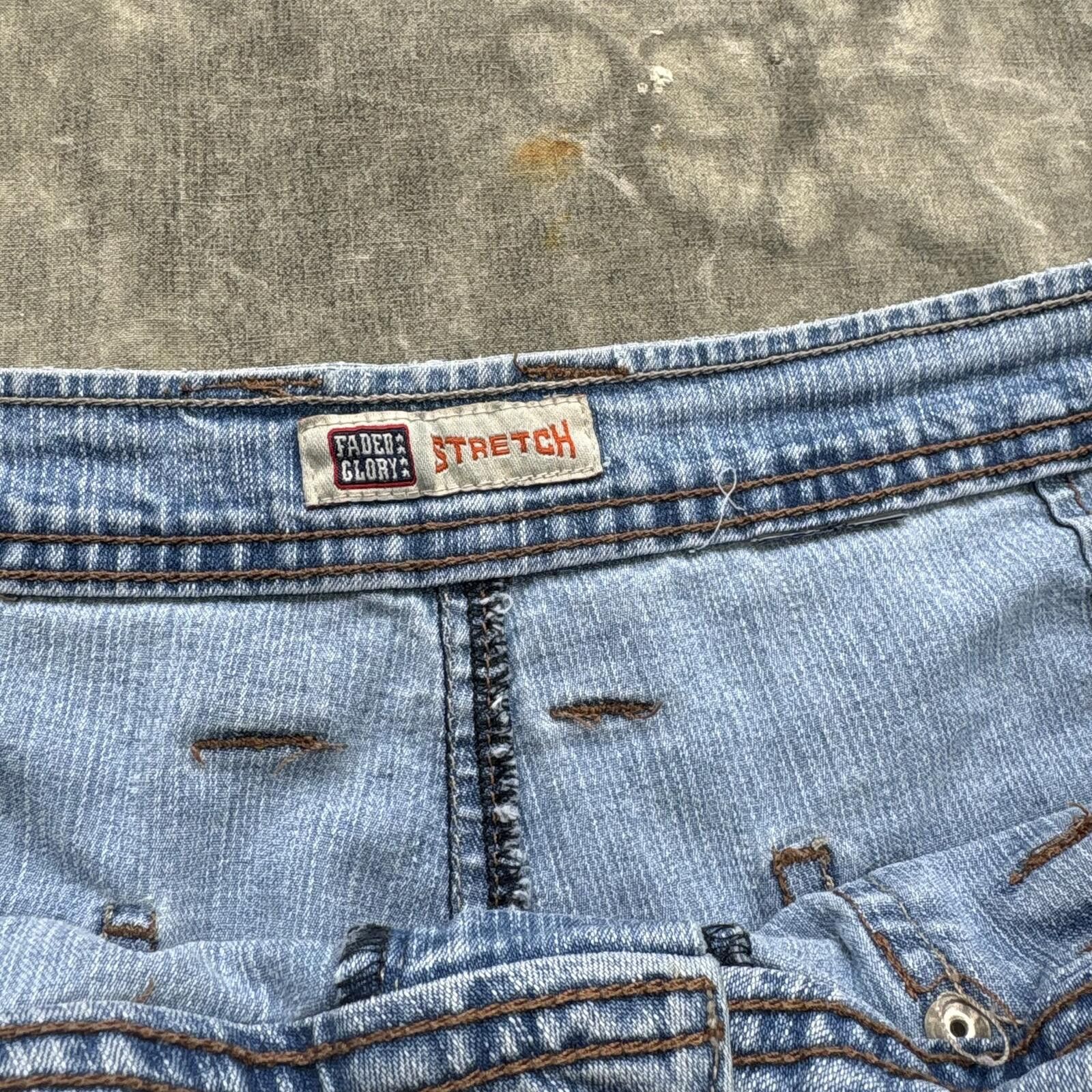 Faded Glory Vintage Y2K Faded Glory Indie Skater Denim Shorts Jorts Size 34" / US 12 / IT 48 - 3 Thumbnail