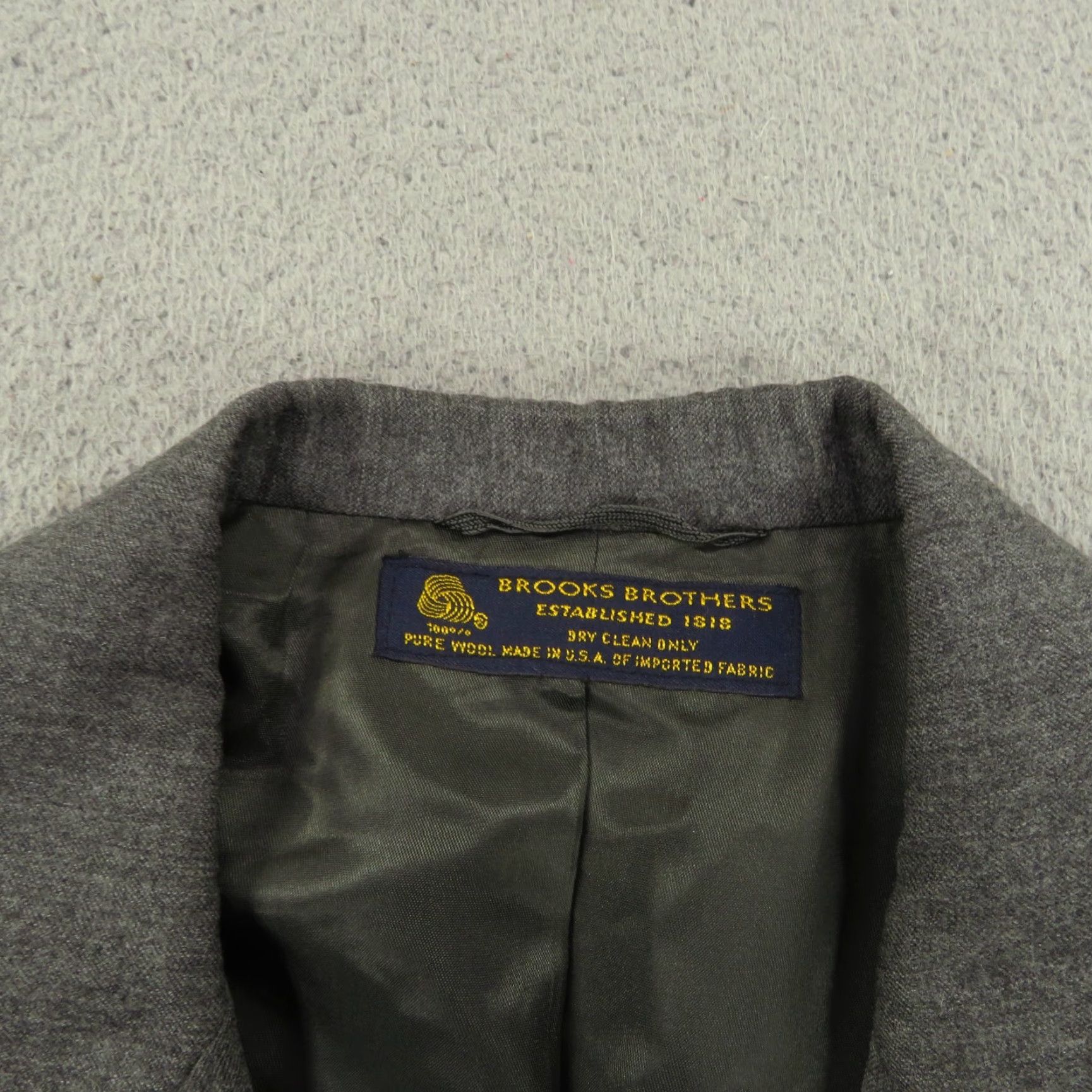 Brooks Brothers VINTAGE Brooks Brothers Blazer 42R Charcoal Wool Double-Breasted 6-Button Coat USA Mens Jacket Size 42R - 6 Thumbnail