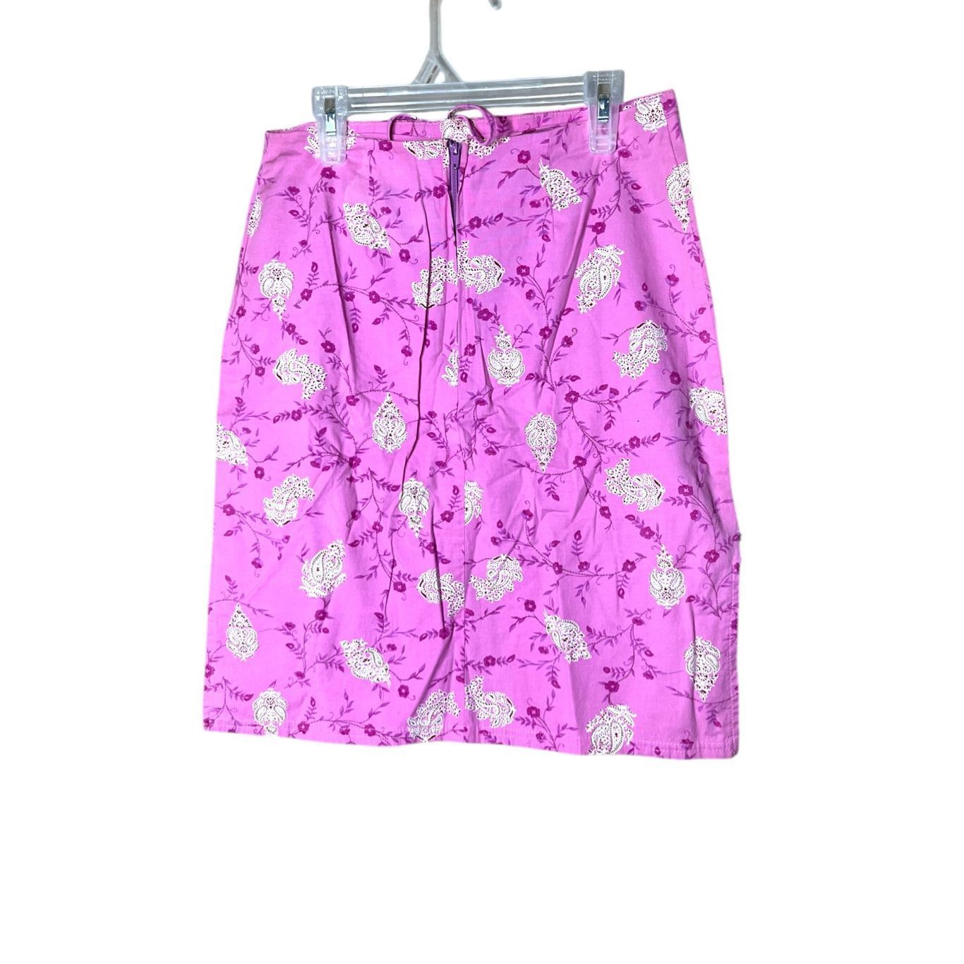 Other Vintage Street Flower 90s Y2K Pink Paisley Skirt Size M Size 28" / US 6 / IT 42 - 6 Thumbnail