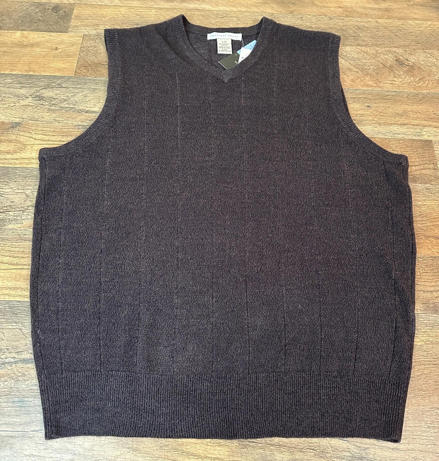 Other Geoffrey Beene Brown Knit Sweater Vest Mens L Soft V-Neck Size US L / EU 52-54 / 3 - 1 Thumbnail