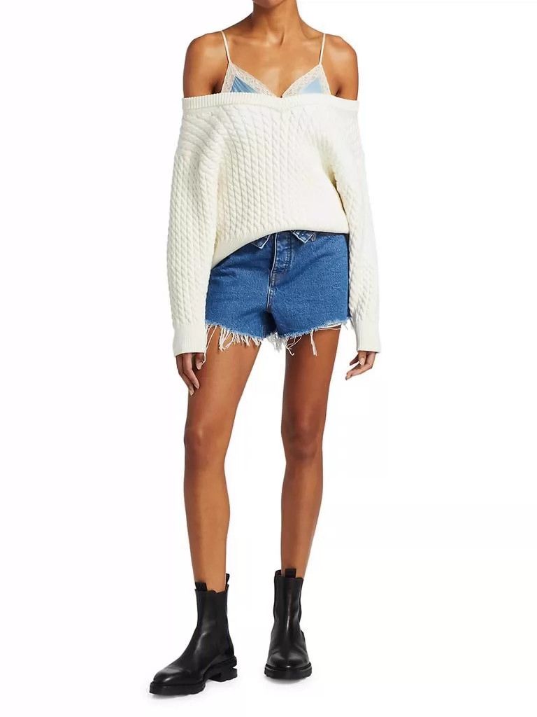 Alexander Wang Alexander Wang Off-Shoulder Knit Sweater Size S / US 4 / IT 40 - 1 Thumbnail