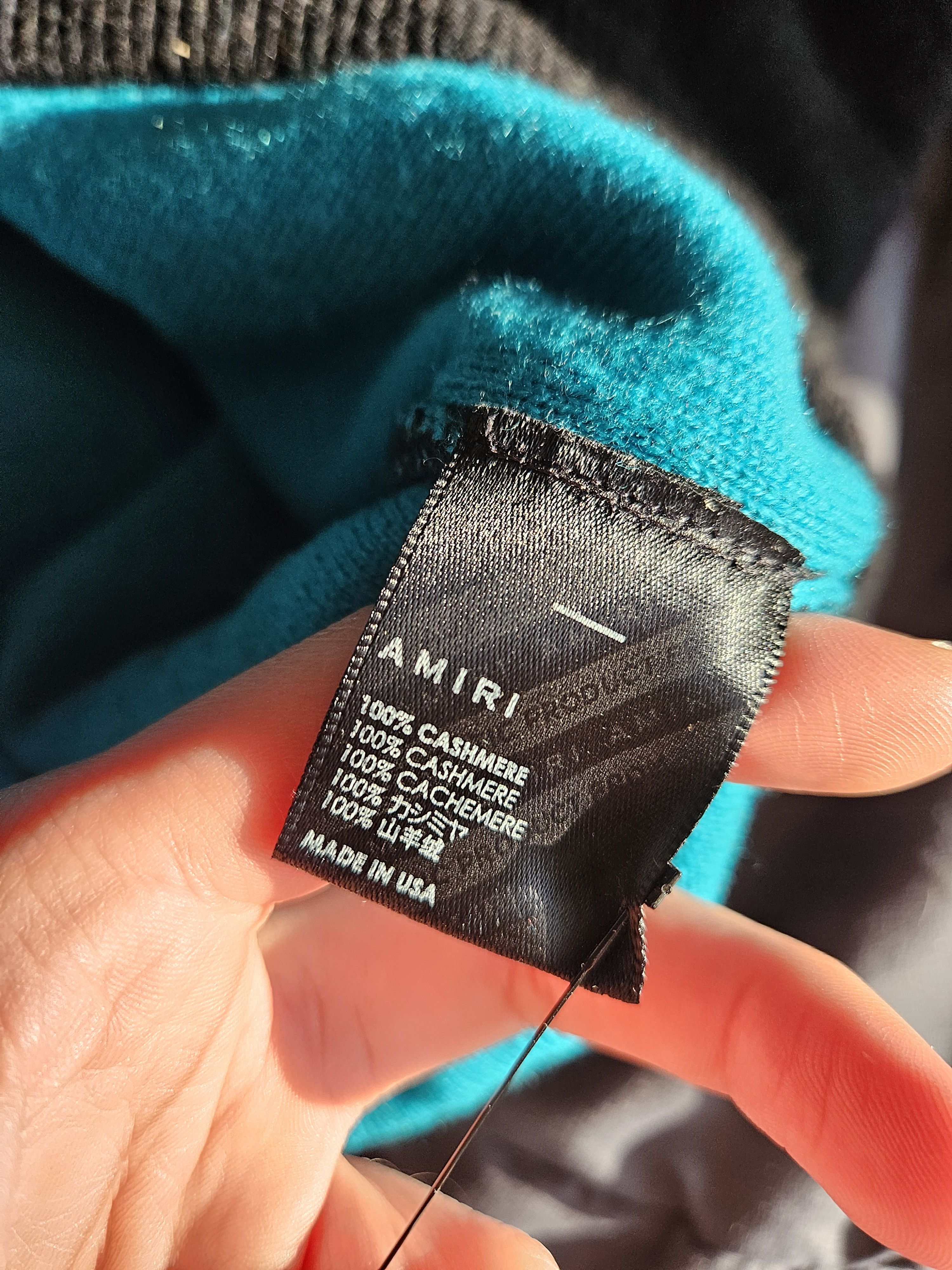 Amiri Cashmere Black Blue Core Logo Knit Crewneck Sweater Size US L / EU 52-54 / 3 - 5 Thumbnail