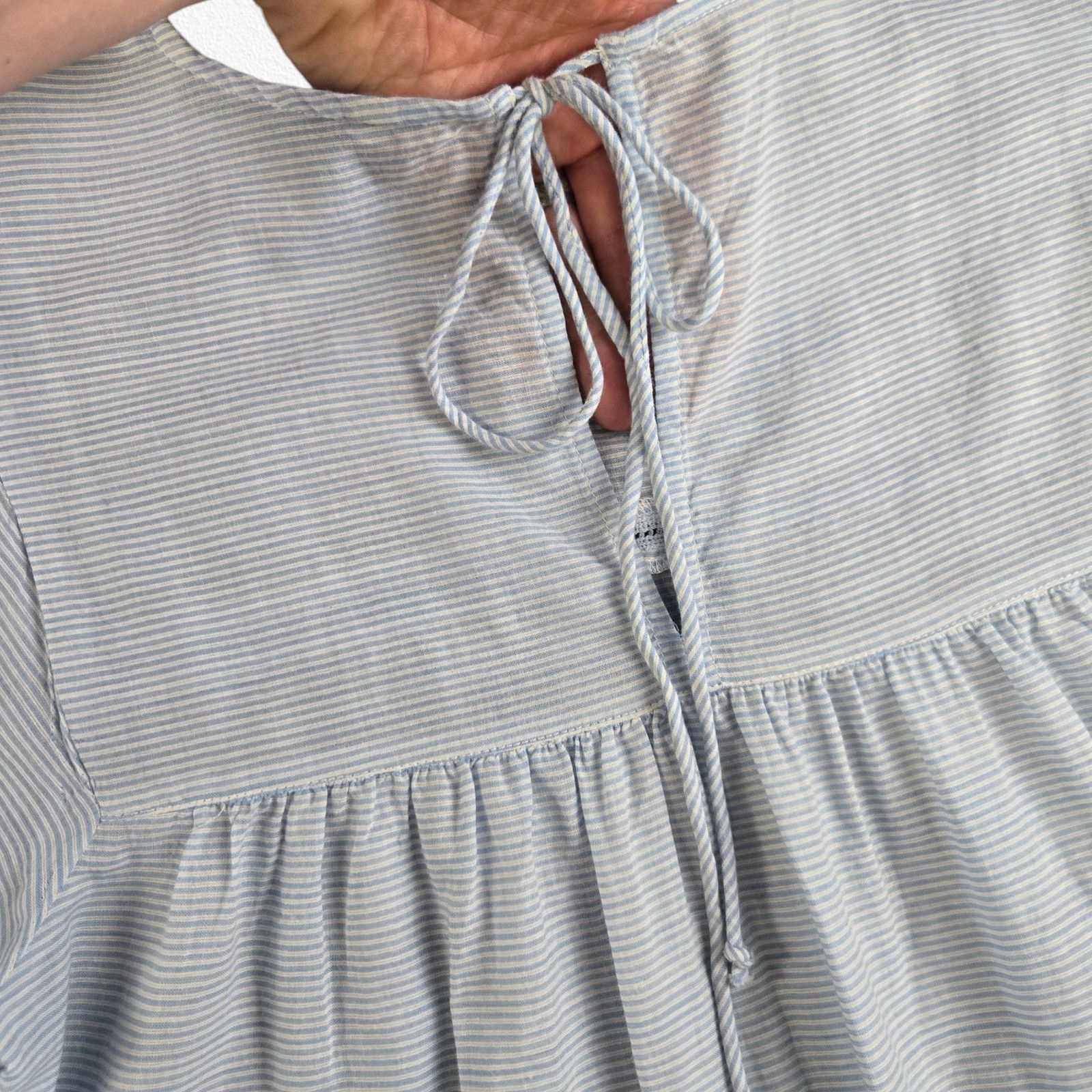 Zara Zara Blue Black Striped Embroidered Blouse Size XS Size XS / US 0-2 / IT 36-38 - 10 Thumbnail