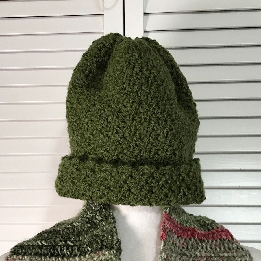 Handmade NWT Handmade Crocheted Green Multicolor Beanie Scarf 62” Size ONE SIZE - 2 Thumbnail