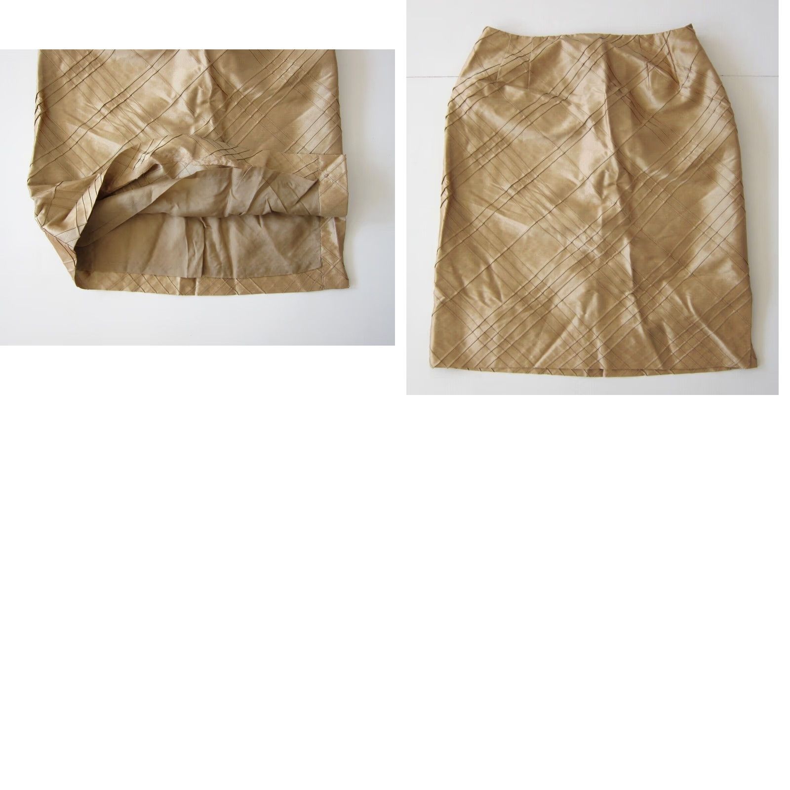 Talbots Talbots Skirt 6P 100% Silk Brown Knee Length Pencil Office Women Petite Brown Stitched Straight 6P Mens? Size 28" / US 6 / IT 42 - 8 Thumbnail