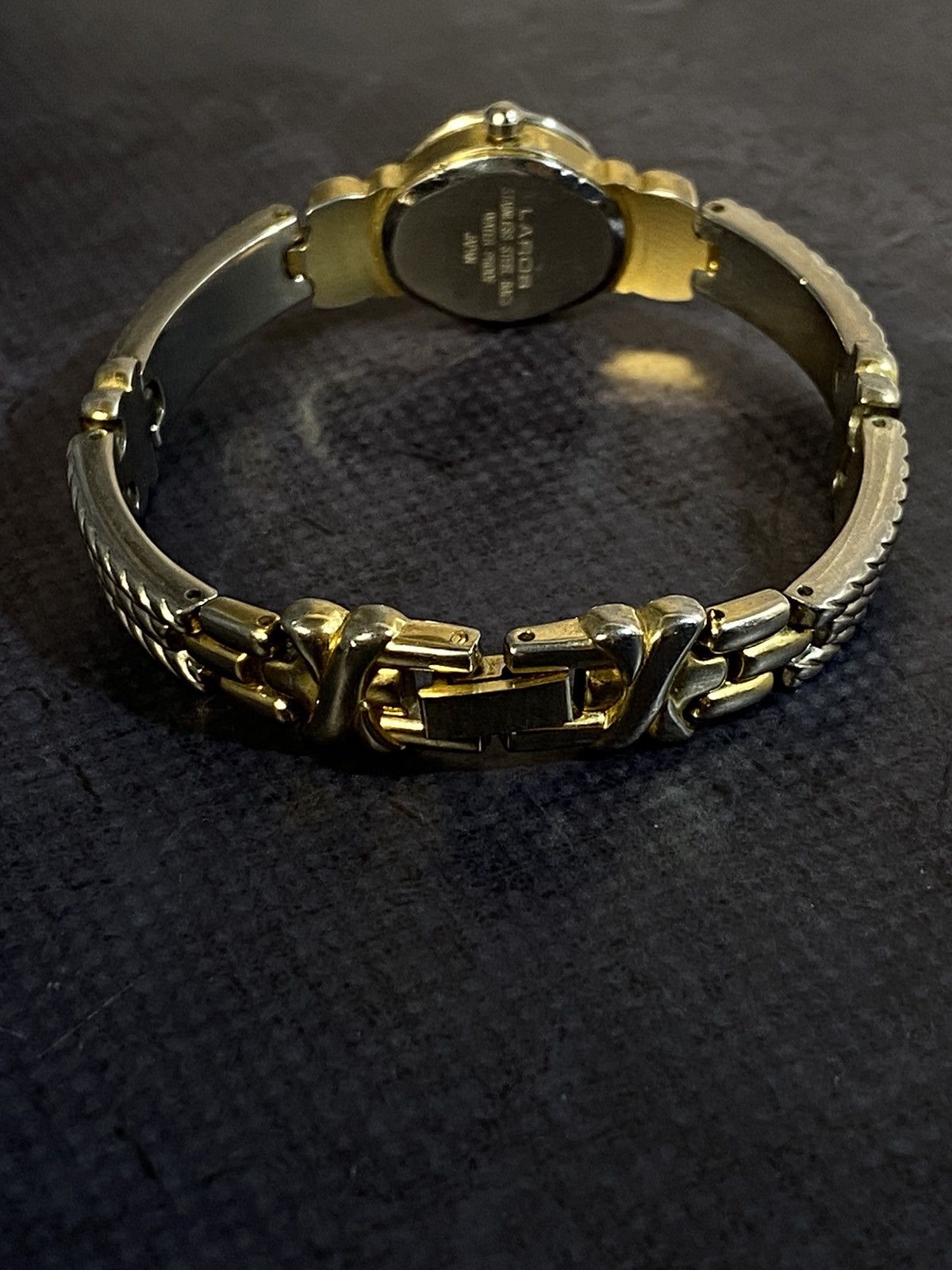 Jewelry × Vintage Lardos Two-Tone Cable Bracelet Watch with Japanese brand Size ONE SIZE - 3 Thumbnail