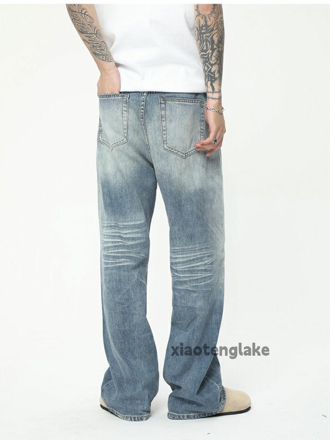 Jean × Vintage washed faded cleanfit yuppie loose baggy jeans Size US 34 / EU 50 - 4 Thumbnail