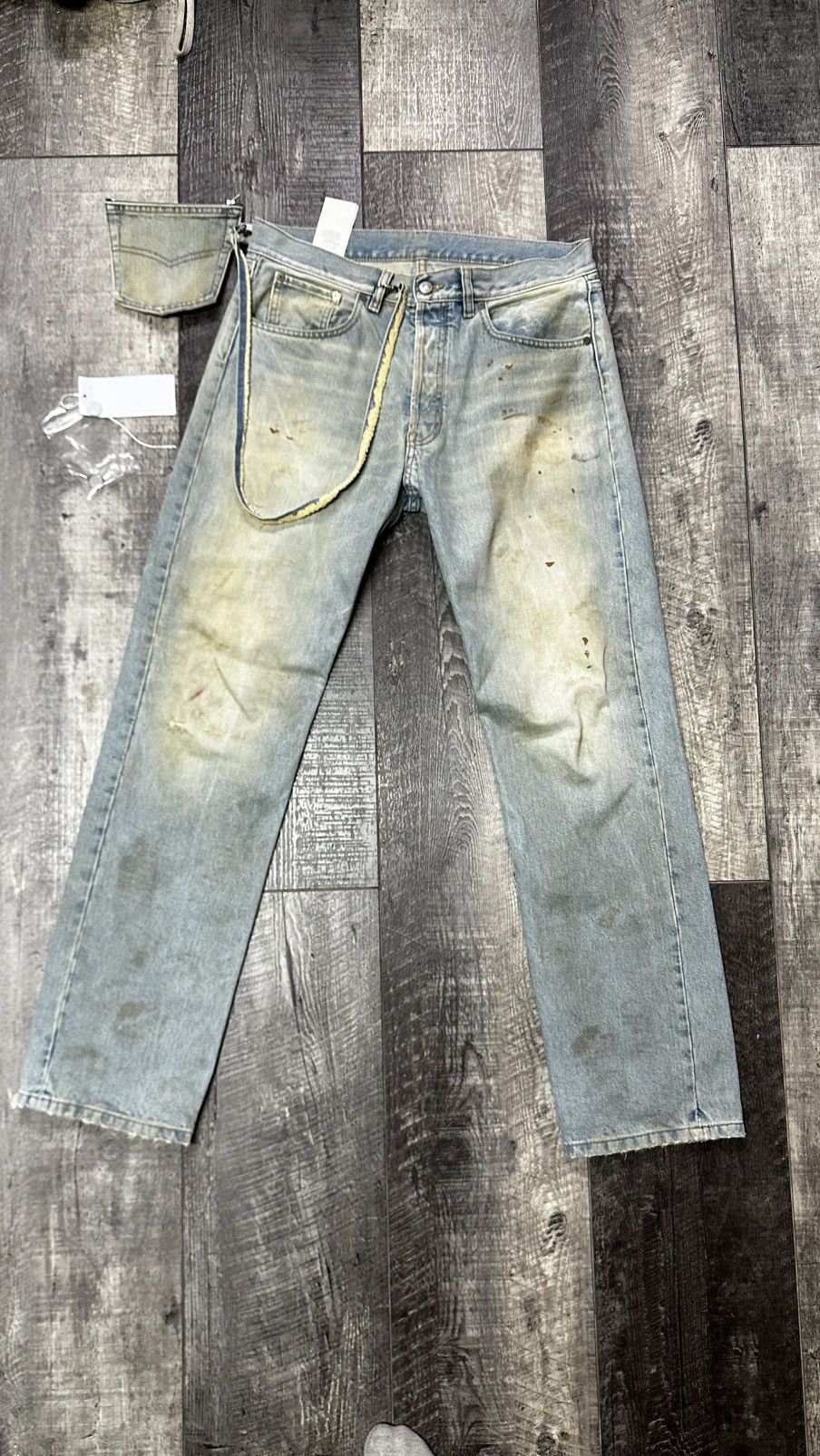 Maison margiela distressed pocket jeans