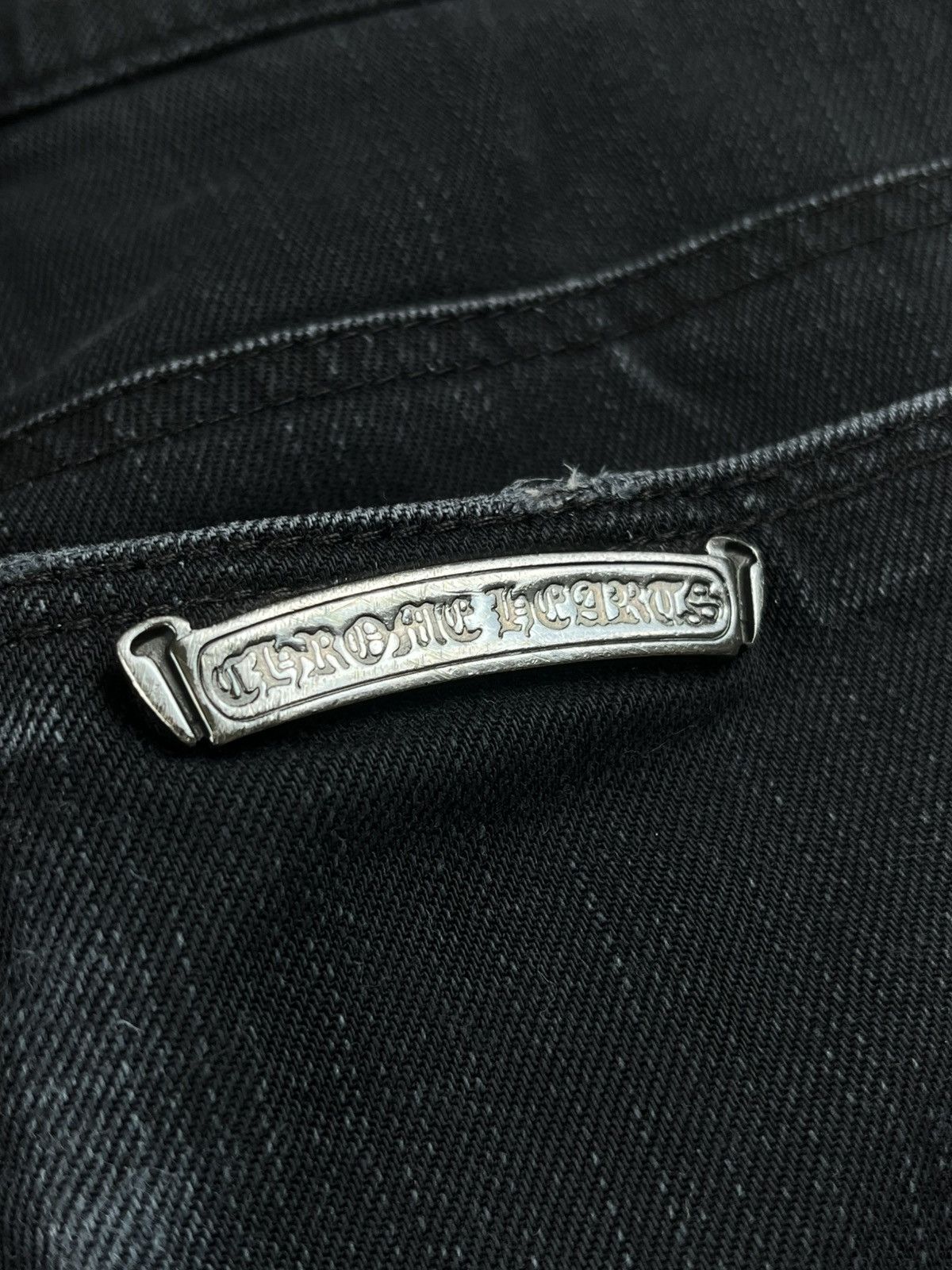 Chrome Hearts Chrome Hearts Thrashed Fleur Knee Bootcut Faded Denim Jeans Size US 30 / EU 46 - 9 Thumbnail