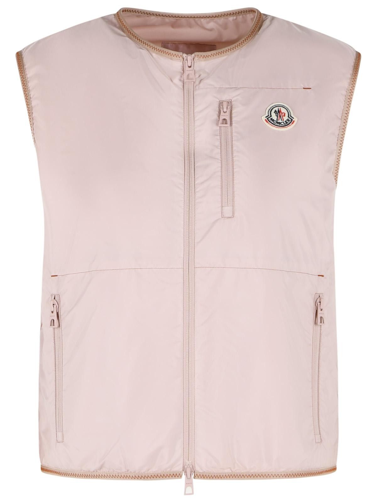 Moncler MONCLER Alshain' Light Pink Polyamide Vest Size S / US 4 / IT 40 - 1 Thumbnail