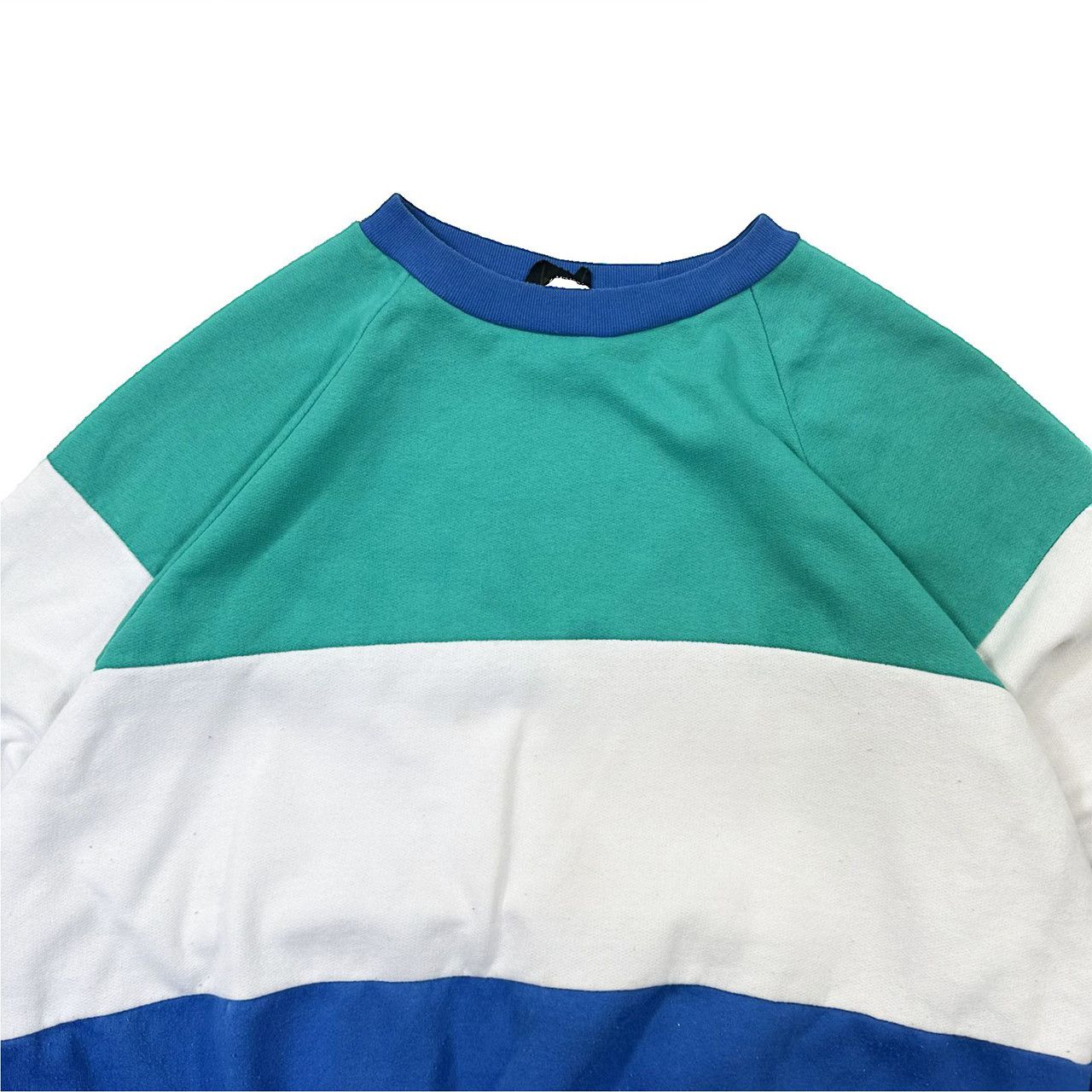 Vintage VIntage 90s Teal Blue Striped Sweater Size US L / EU 52-54 / 3 - 2 Thumbnail