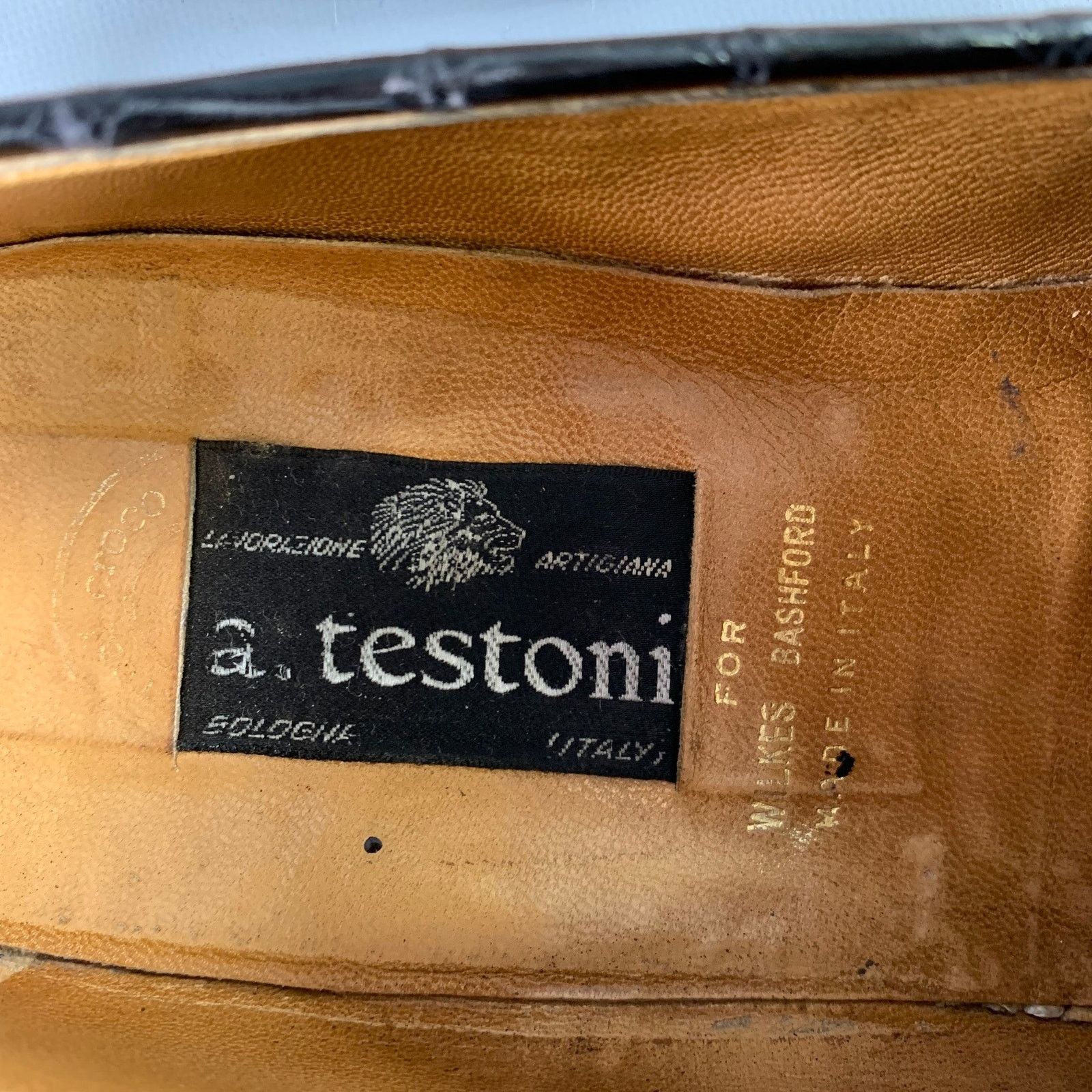 Testoni A. TESTONI Size 11.5 Black Crocodile Leather Penny Loafers Size US 11.5 / EU 44-45 - 7 Thumbnail