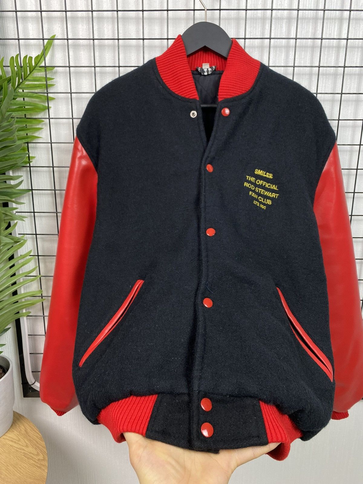 Band Tees × Vintage Super Rare Rod Stewart “Smiler” (album 1974) Varsity jacket Size US L / EU 52-54 / 3 - 4 Thumbnail