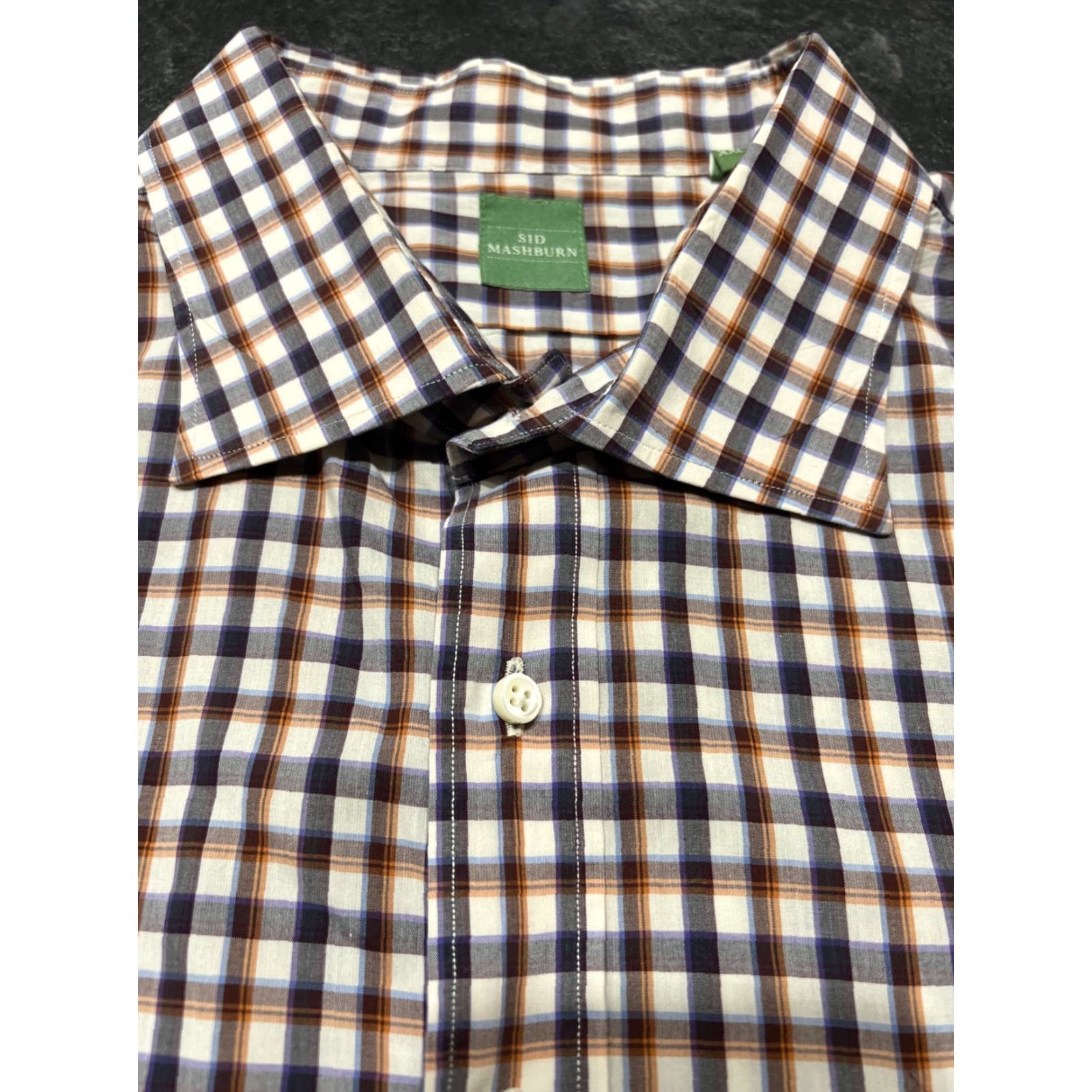 Sid Mashburn Sid Mashburn Men's 2XL Plaid Check Button-Up Shirt Regular Fit Multicolor Preppy Size US XXL / EU 58 / 5 - 6 Thumbnail
