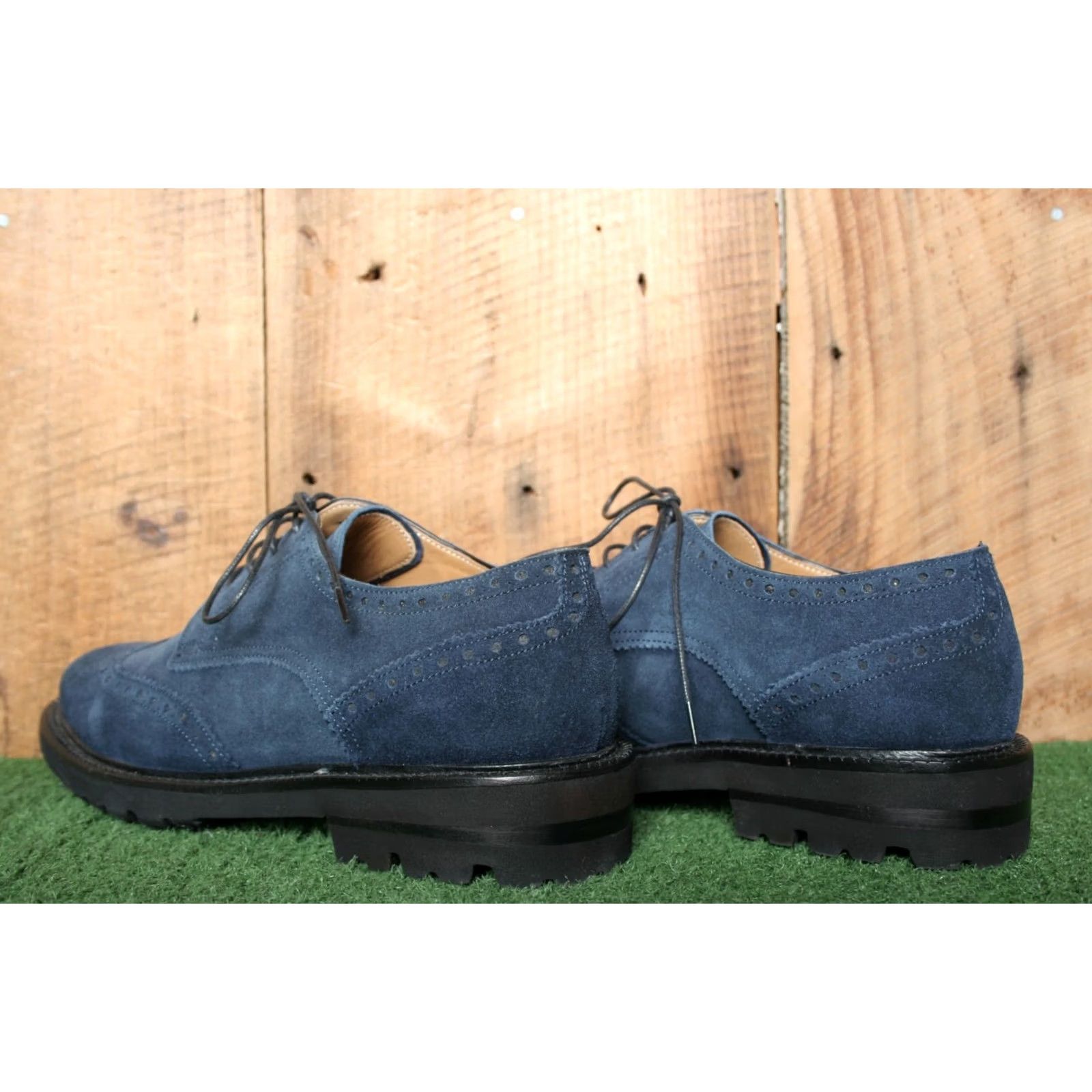 Angelo Nardelli ANGELO NARDELLI Blue Suede Wingtip Oxford Shoes EUR 42 US 9 Mens Leather Suede Oxford Wingtip Casual Lace Up Navy Blue Size US 9 / EU 42 - 3 Thumbnail
