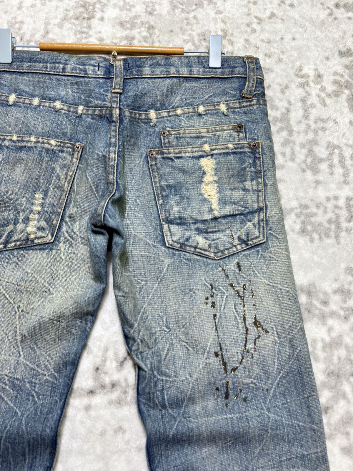If Six Was Nine 2000s Glad News Japanese Grunge Paint Splatter Bootcut Denim Size US 32 / EU 48 - 11 Thumbnail
