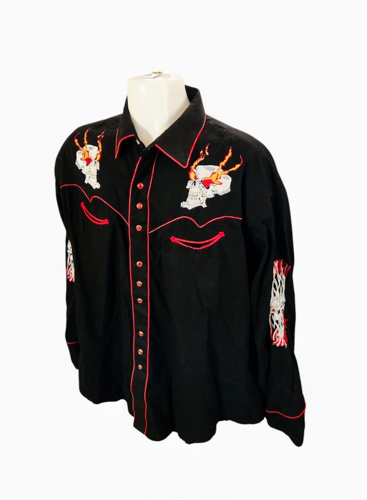 Rockmount Ranch Wear ROCKMOUNT Ranch Wear MEN'S FLAMING SKULL embroidered WESTERN Size US XXL / EU 58 / 5 - 3 Thumbnail