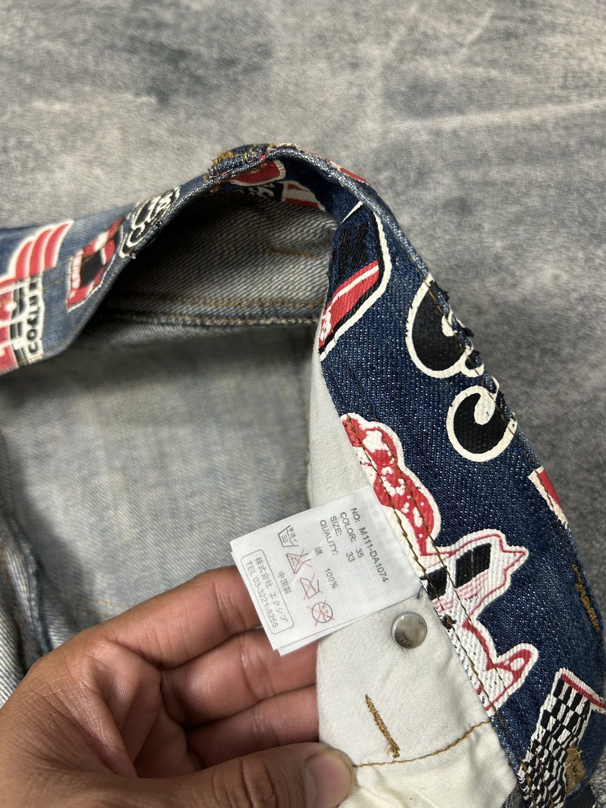 Japanese Brand Y2K CO&LU Hysteric Glamour style Denim Full Print Size US 33 - 12 Thumbnail